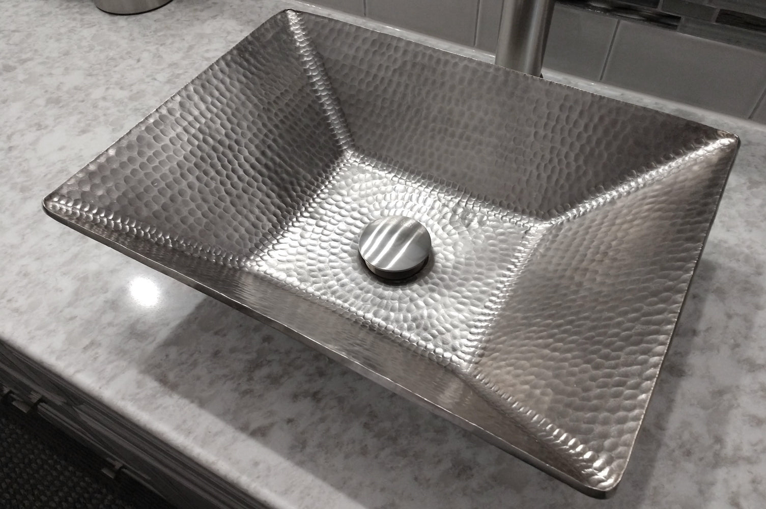 Alternate Image for Premier Copper Products 17" Rectangle Copper Bathroom Sink, Nickel, PVMRECEN