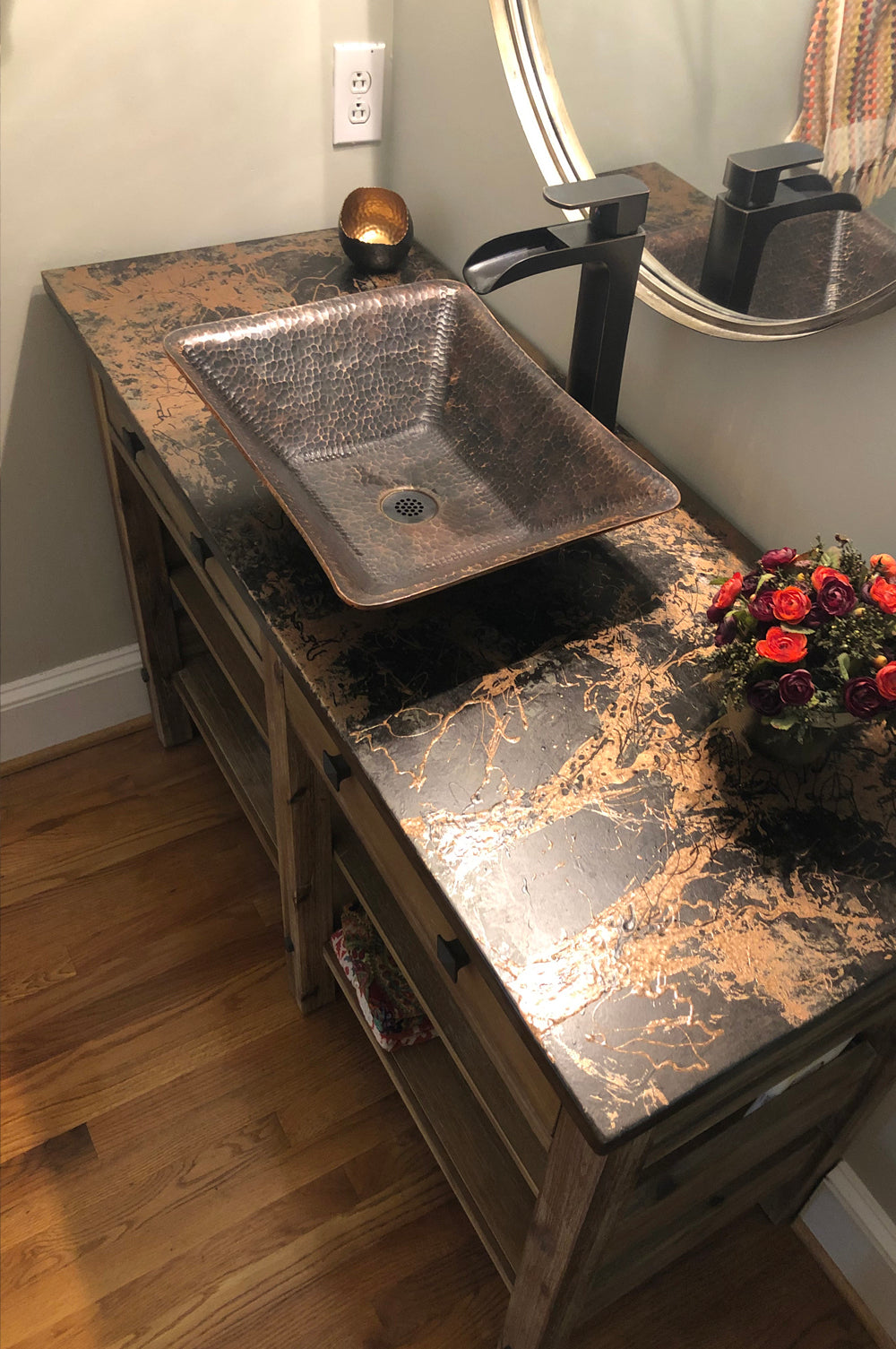 Alternate Image for Premier Copper Products 17" Rectangle Copper Bathroom Sink, Oil Rubbed Bronze, PVREC17