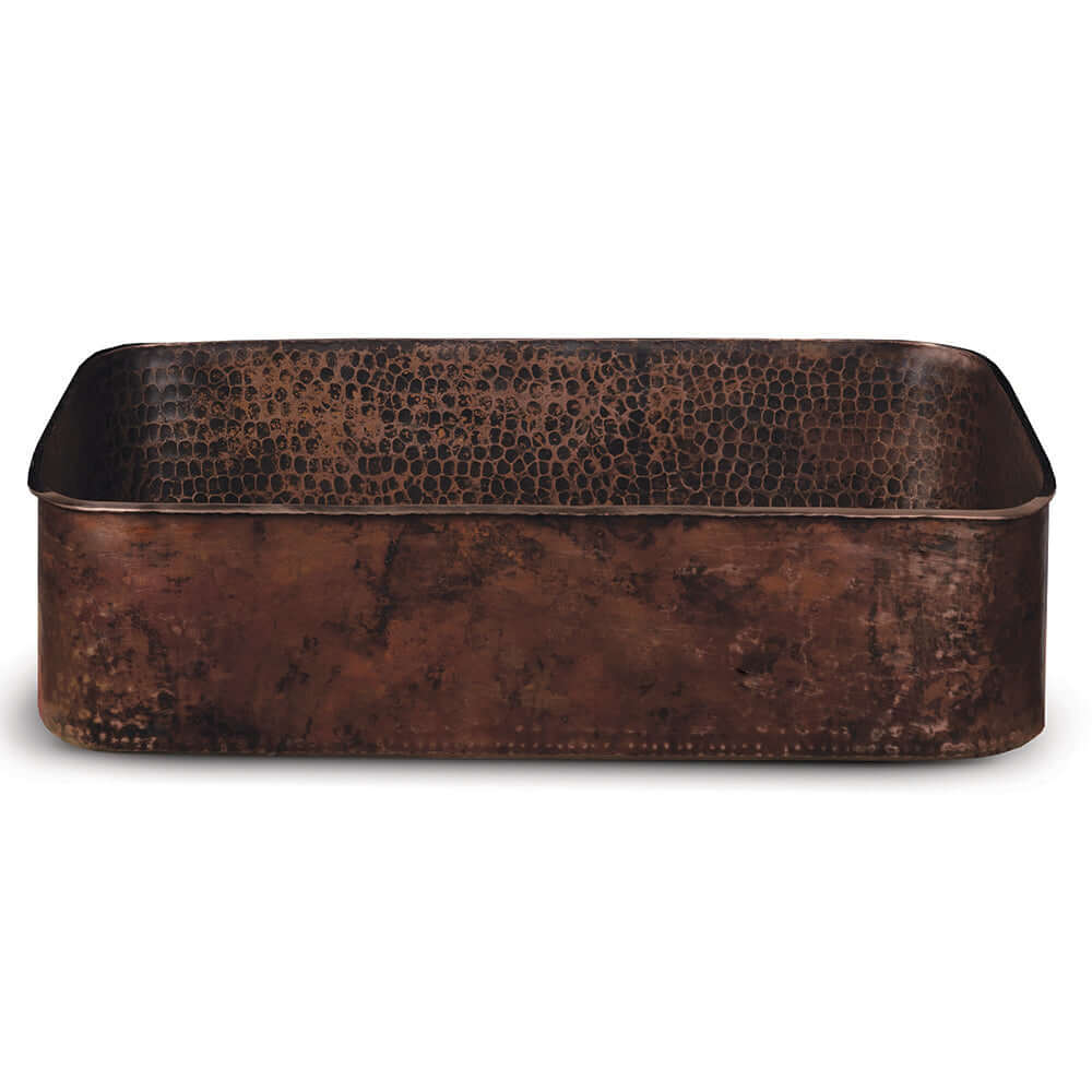 Alternate Image for Premier Copper Products 19" Rectangle Tub Hand Forged Old World Copper Vessel Bathroom Sink, Matching Drain and Accessories, Oil Rubbed Bronze, BSP5_PVTREC19DB-P