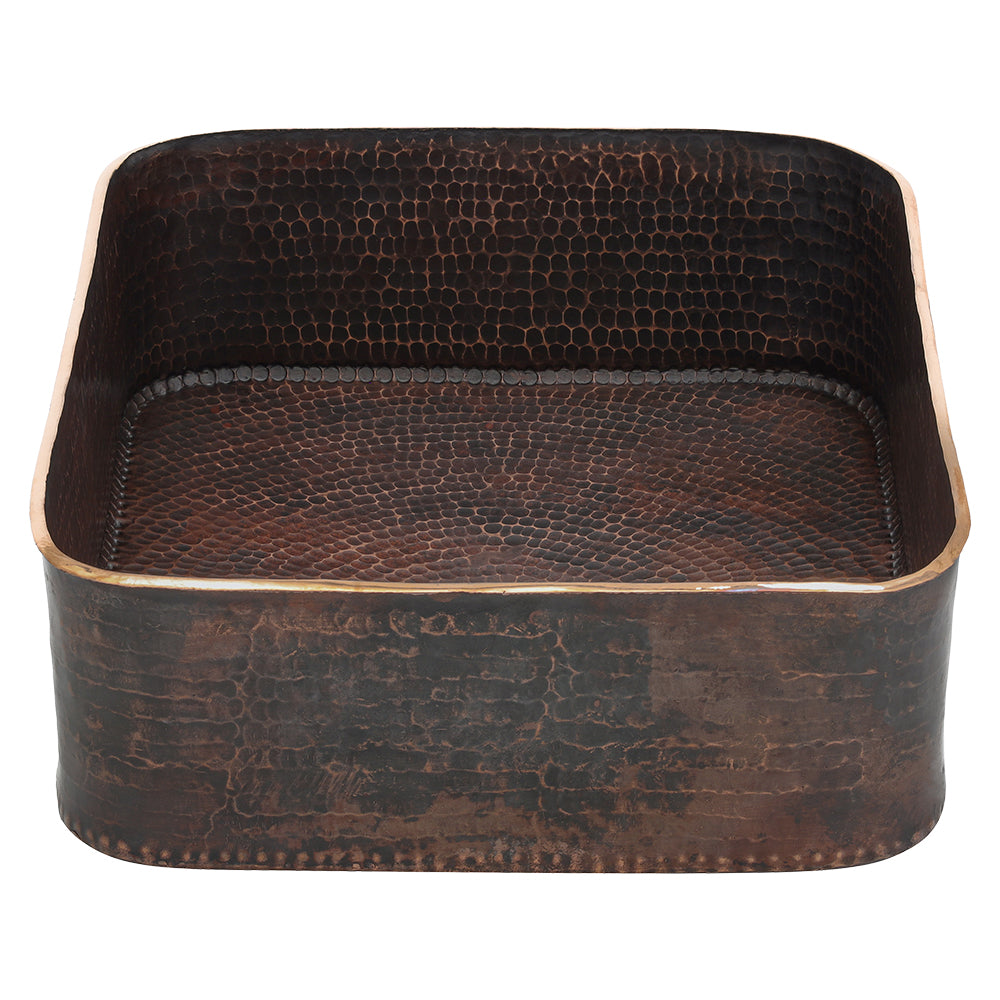 Alternate Image for Premier Copper Products 19" Rectangle Copper Bathroom Sink, Oil Rubbed Bronze, PVTREC19DB