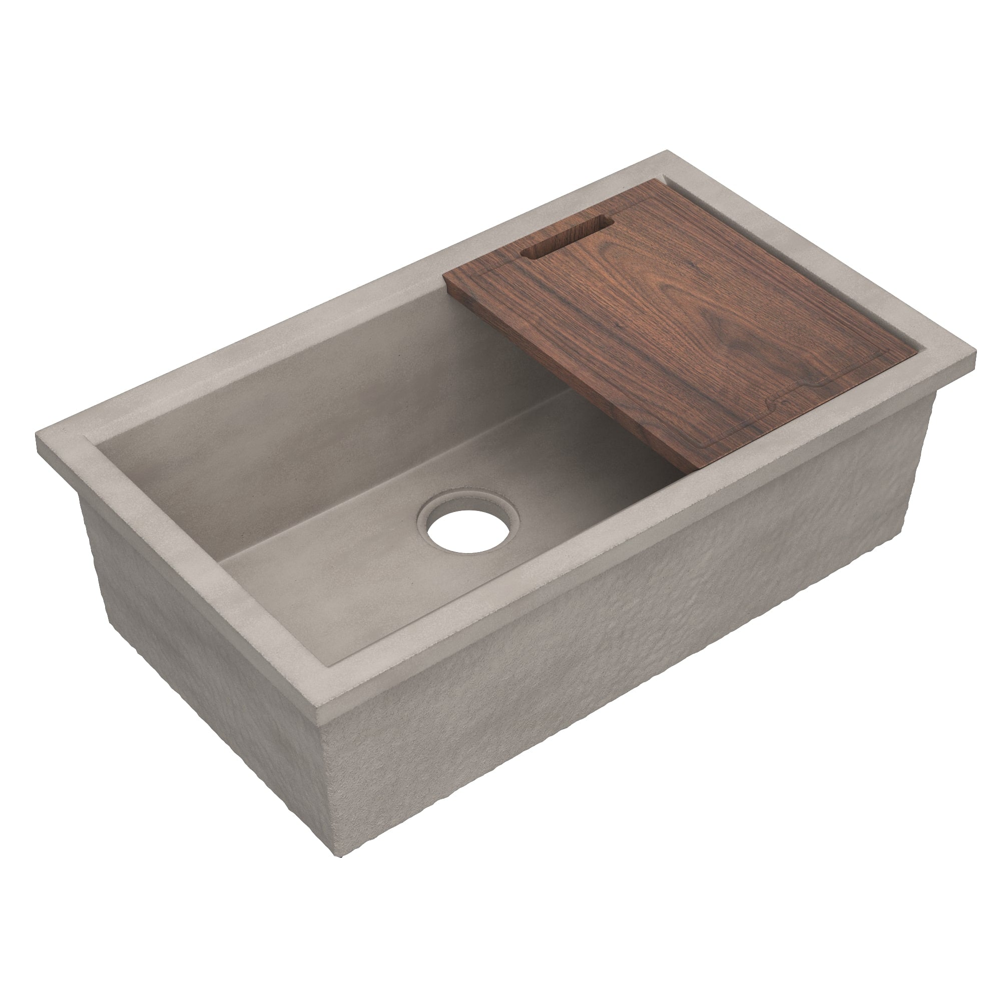 Native Trails Pacifica Concierge 34" Undermount NativeStone Concrete Workstation Kitchen Sink, Ash, NSKG3319-A Product Image