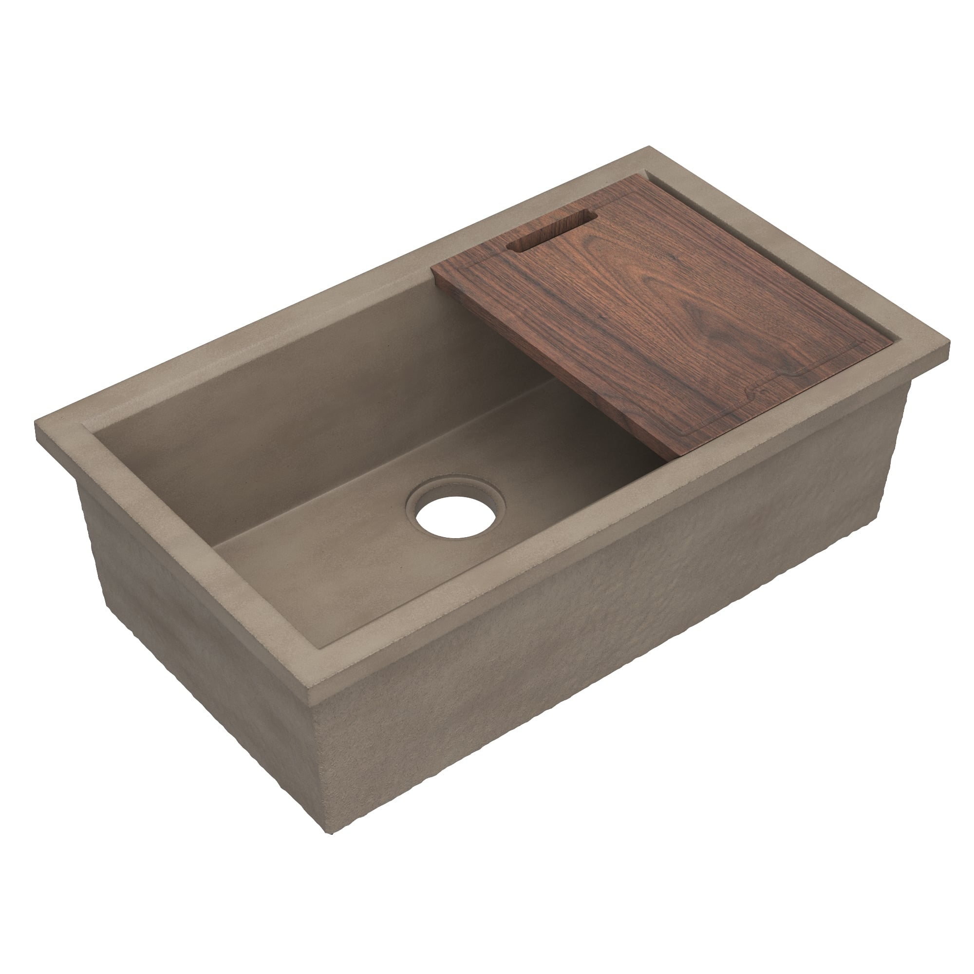 Native Trails Pacifica Concierge 34" Undermount NativeStone Concrete Workstation Kitchen Sink, Earth, NSKG3319-E Product Image