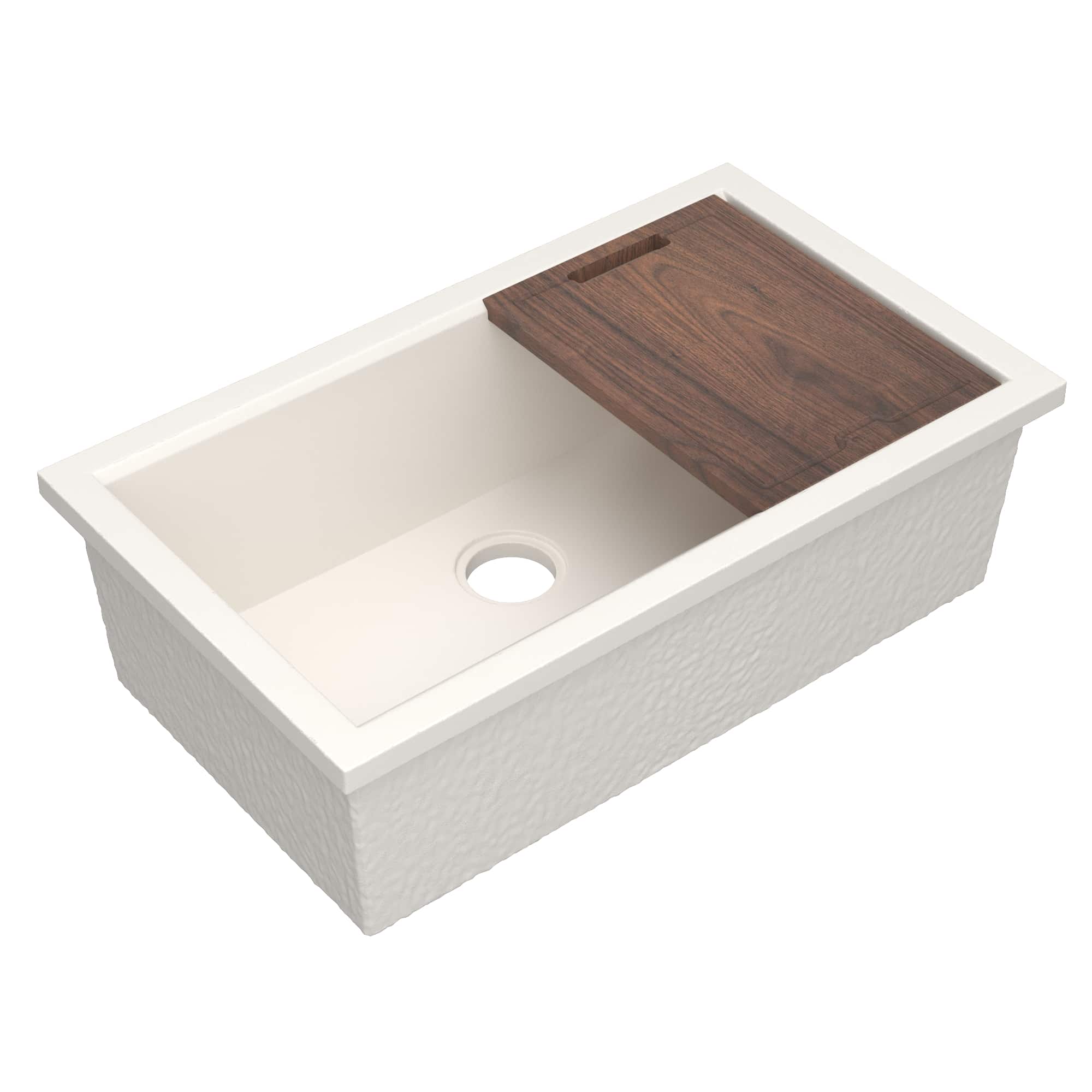 Native Trails Pacifica Concierge 34" Undermount NativeStone Concrete Workstation Kitchen Sink, Pearl, NSKG3319-P Product Image