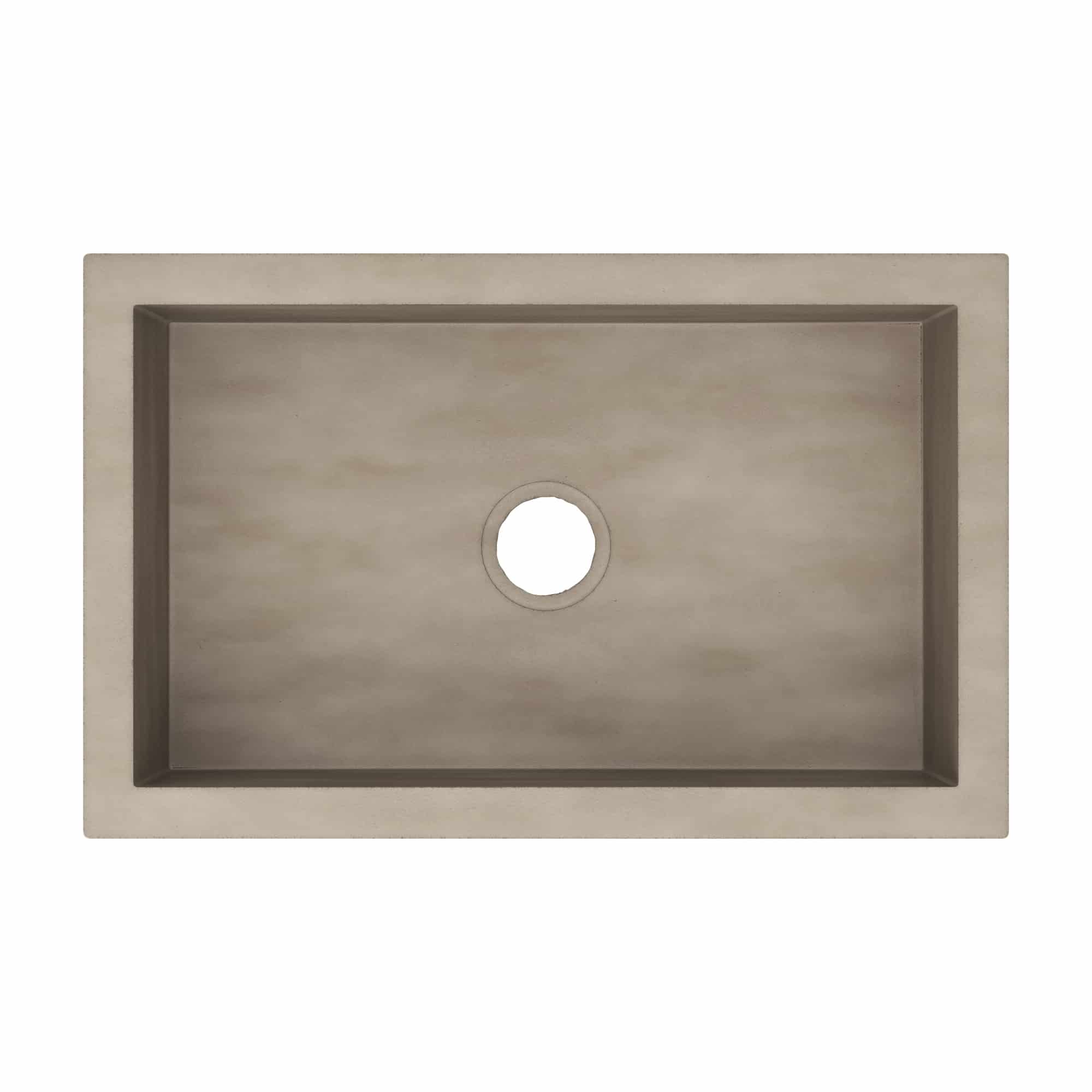 Native Trails Pacifica 30" Undermount NativeStone Concrete Kitchen Sink, Earth, NSK3019-E Product Image