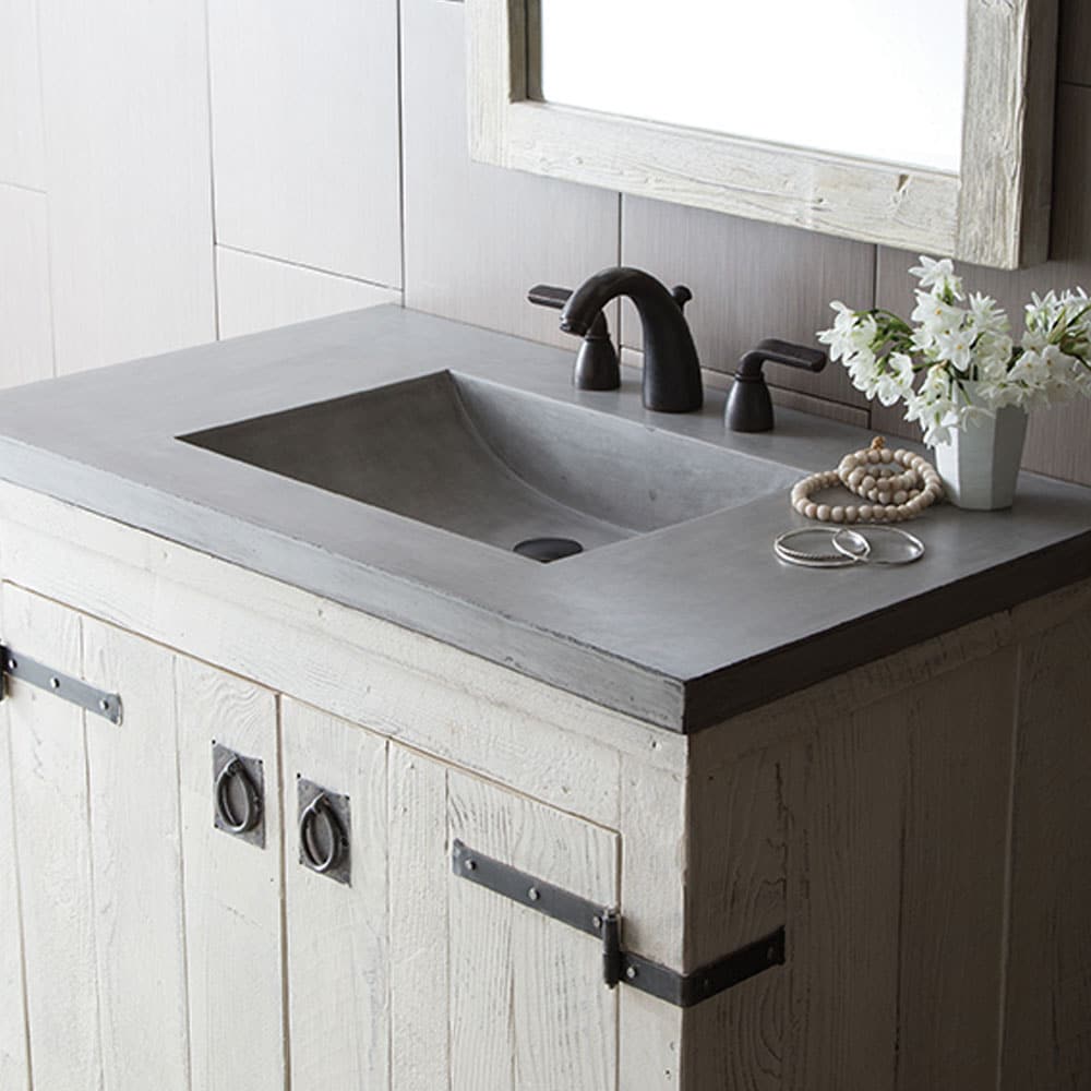 Native Trails 24" Palomar ADA NativeStone Vanity Top and Sink in Ash, 8" Widespread Faucet Holes, NSVNT24-A