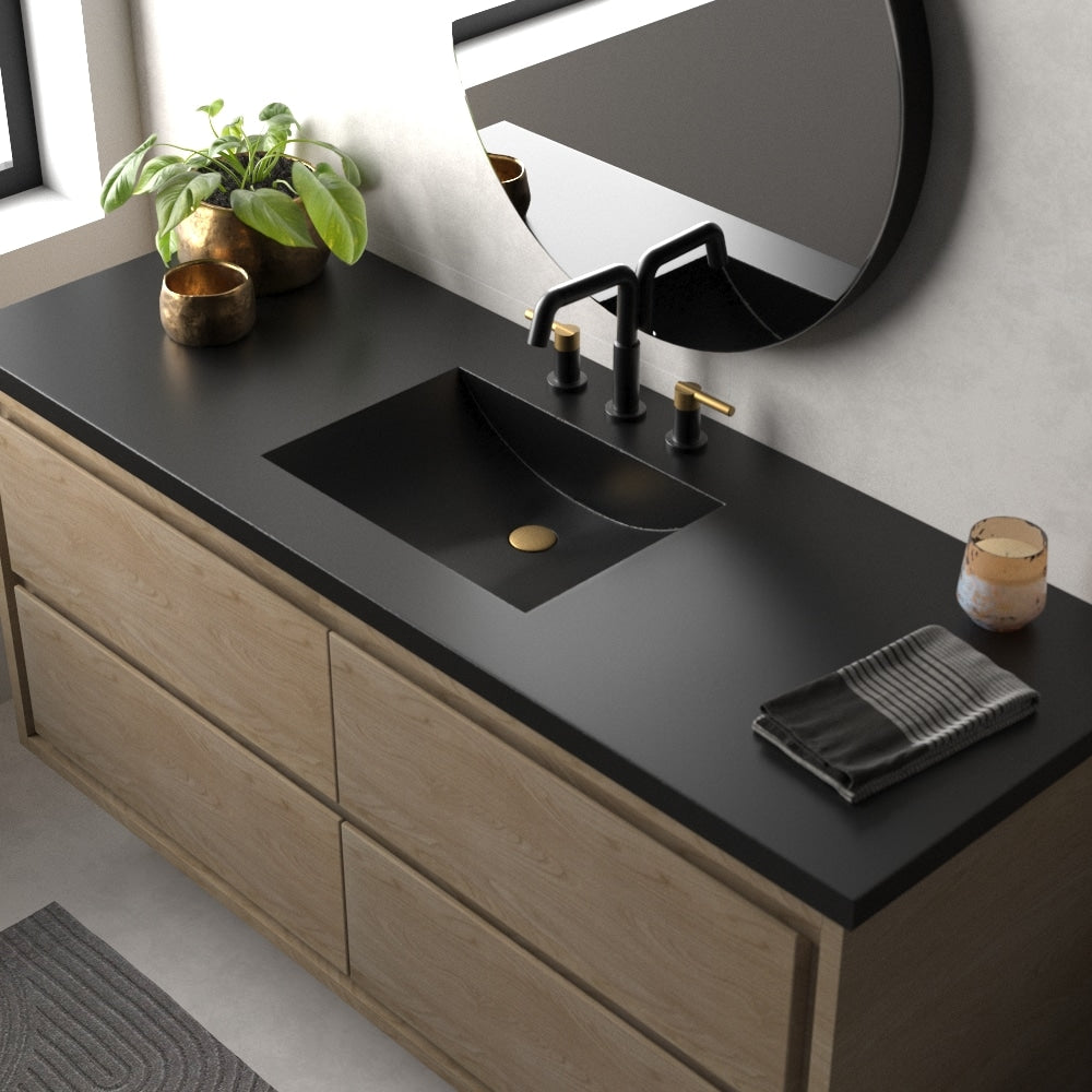 Native Trails 60" Palomar ADA NativeStone Vanity Top and Sink in Charcoal, 8" Widespread Cutout, NSVNT60-C Product Image