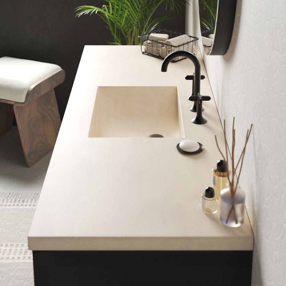 Native Trails 24" Palomar ADA NativeStone Vanity Top and Sink in Sand, 8" Widespread Faucet Holes, NSVNT24-D