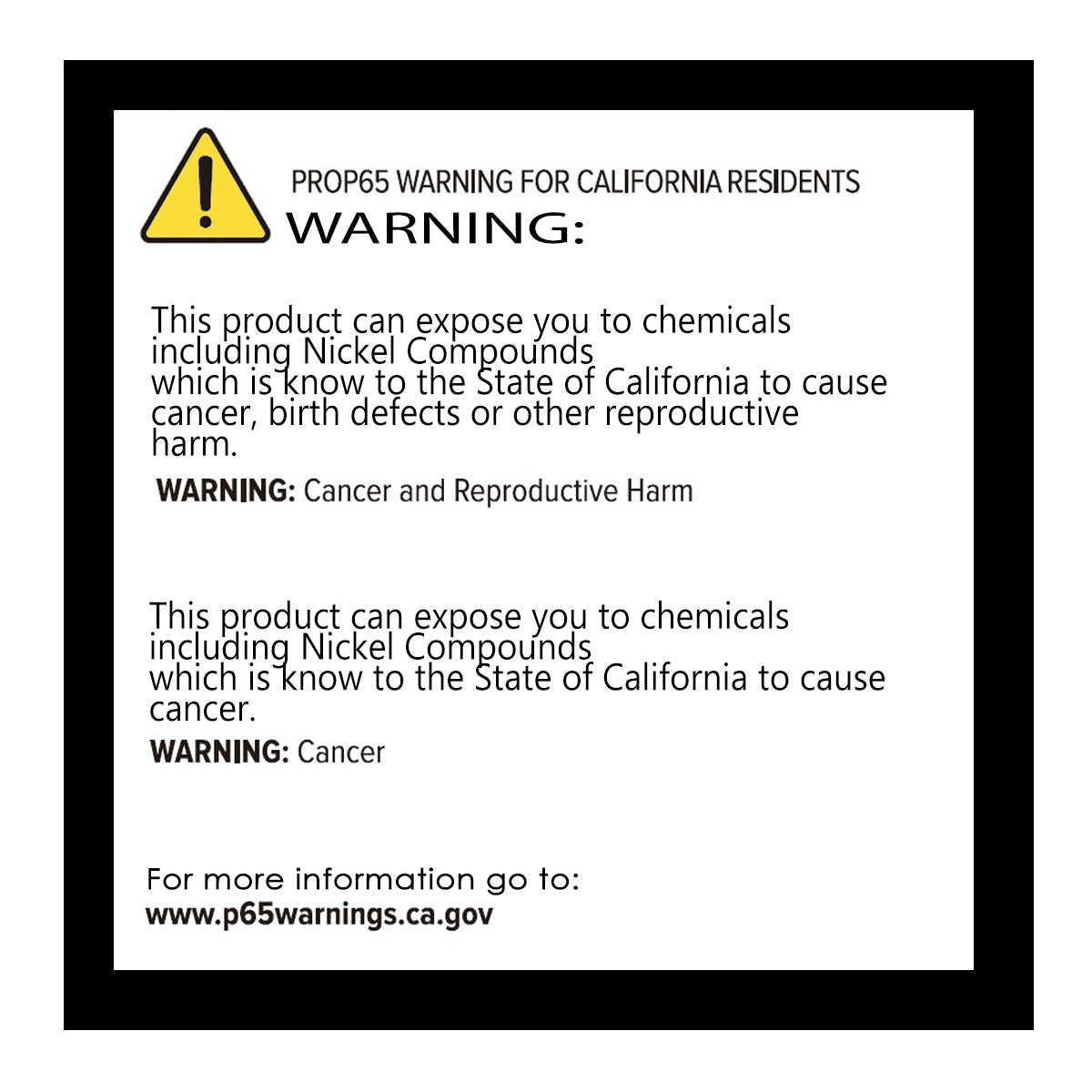 Prop 65 warning label image