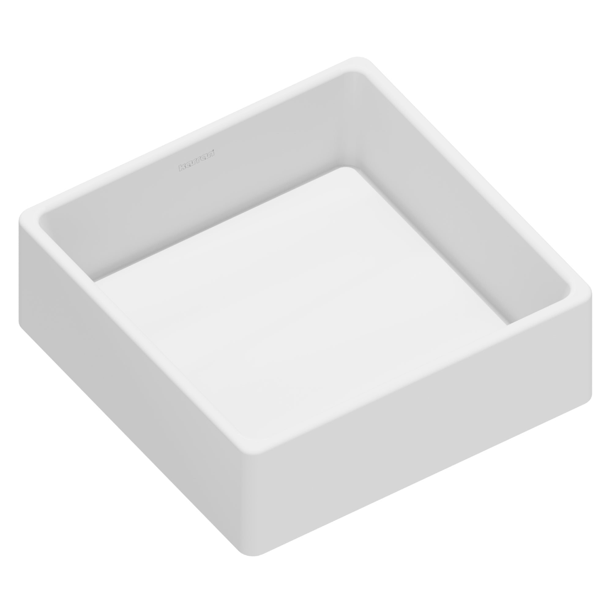 Alternate Image for Karran Quattro 14.5" x 14.5" Square Vessel Acrylic Solid Surface ADA Bathroom Sink, White, QM175WH