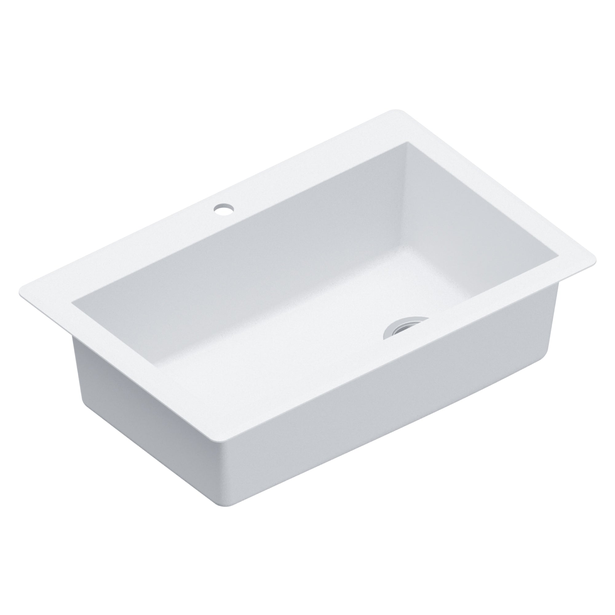 Alternate Image for Karran 33" Drop In/Topmount Quartz Composite Kitchen Sink, White, QT-670-WH