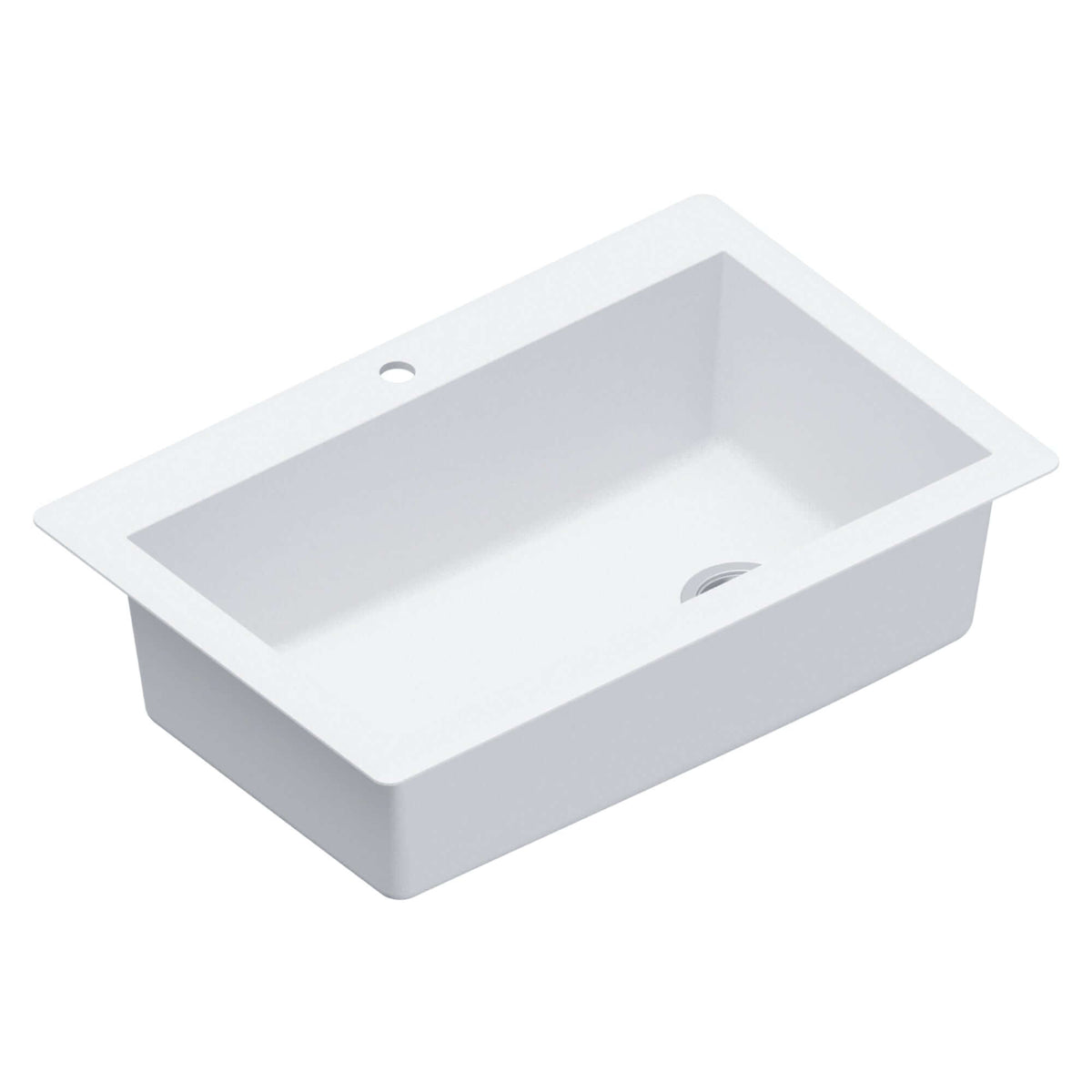 Alternate Image for Karran 33" Drop In/Topmount Quartz Composite Kitchen Sink, White, QT-670-WH