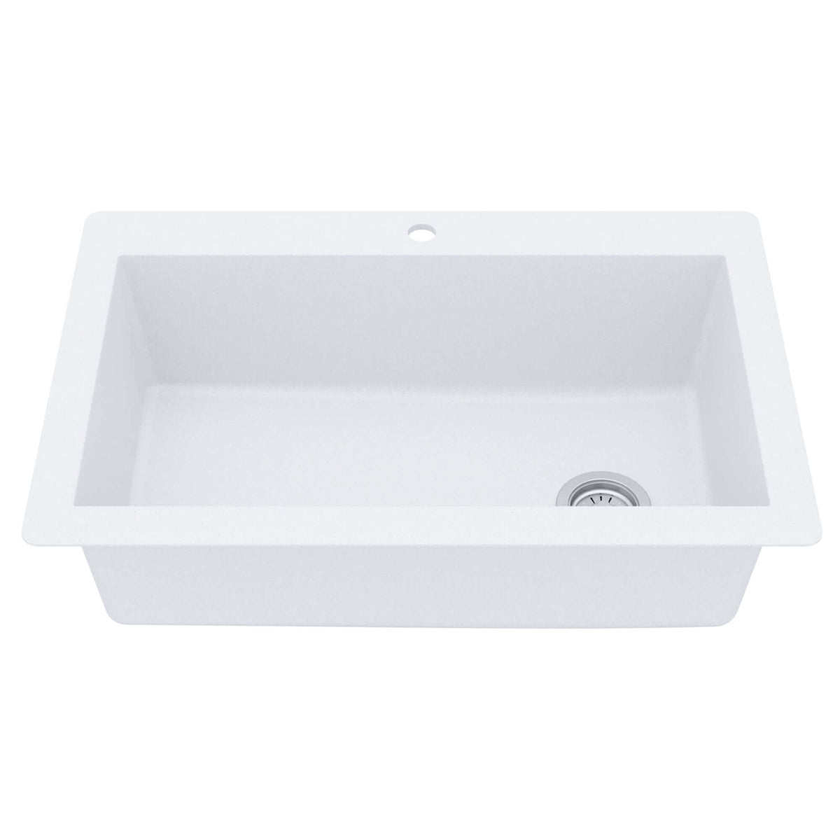 Alternate Image for Karran 33" Drop In/Topmount Quartz Composite Kitchen Sink, White, QT-670-WH