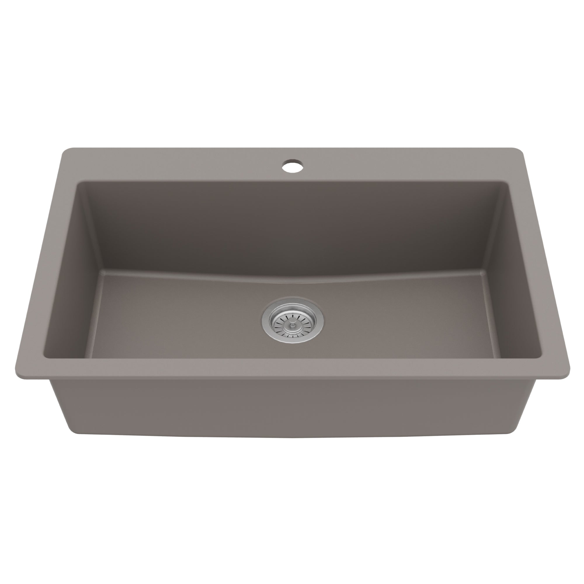 Karran 33" Drop In/Topmount Quartz Composite Kitchen Sink, Concrete, QT-812-CN