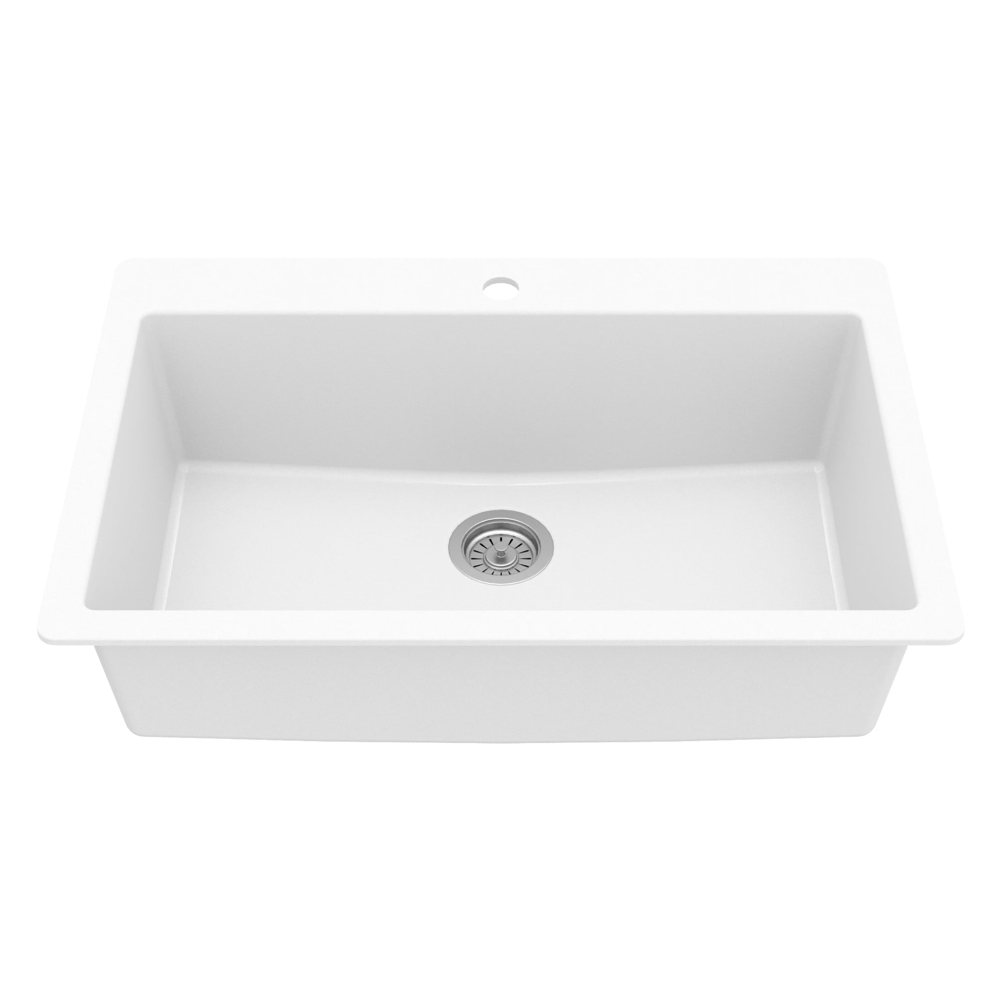 Alternate Image for Karran 33" Drop In/Topmount Quartz Composite Kitchen Sink, White, QT-812-WH