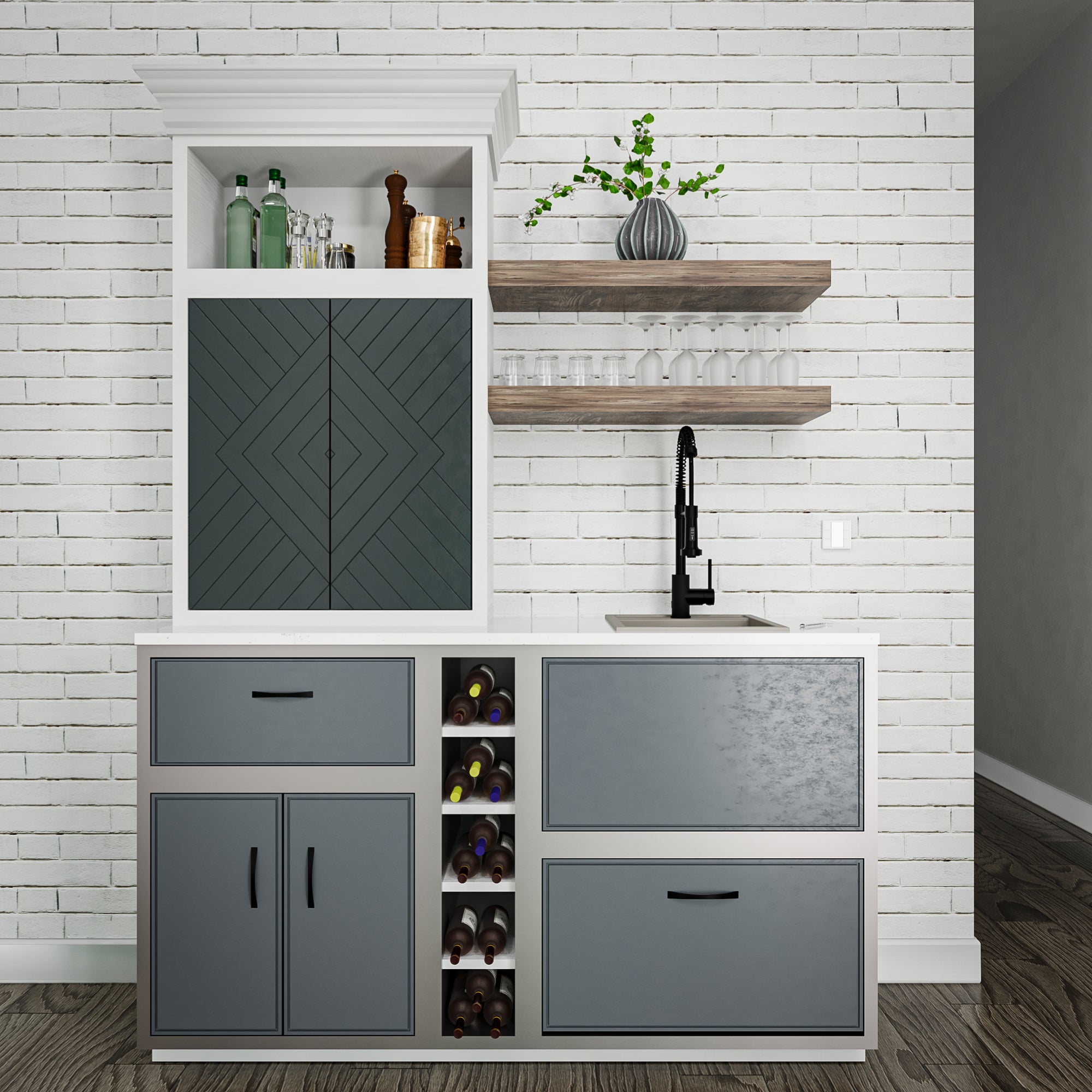 Alternate Image for Karran 16" Drop In/Topmount Quartz Composite Kitchen Sink, Concrete, QT-825-CN