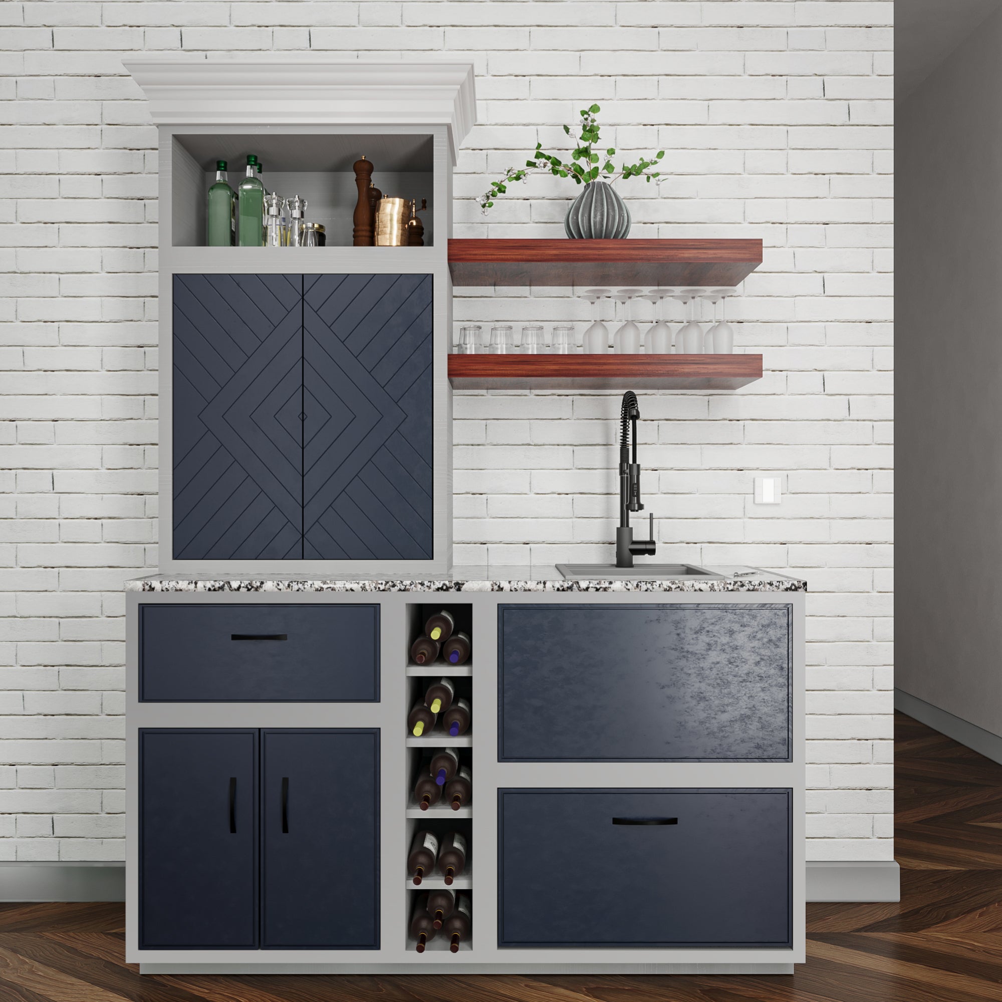 Alternate Image for Karran 16" Drop In/Topmount Quartz Composite Kitchen Sink, Grey, QT-825-GR