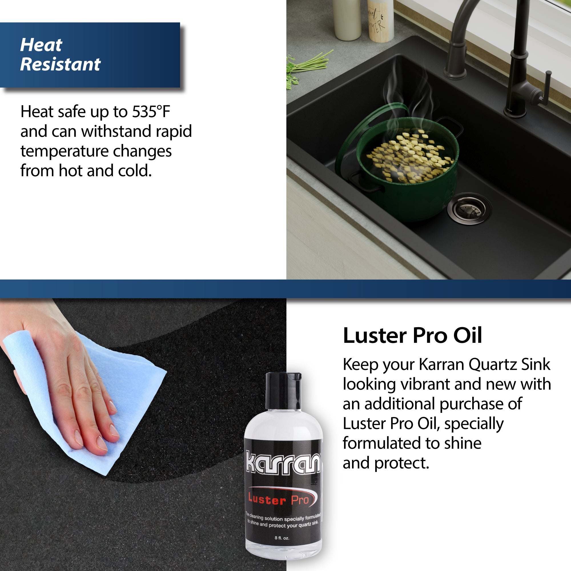 Alternate Image for Karran 16" Drop In/Topmount Quartz Composite Kitchen Sink, White, QT-825-WH