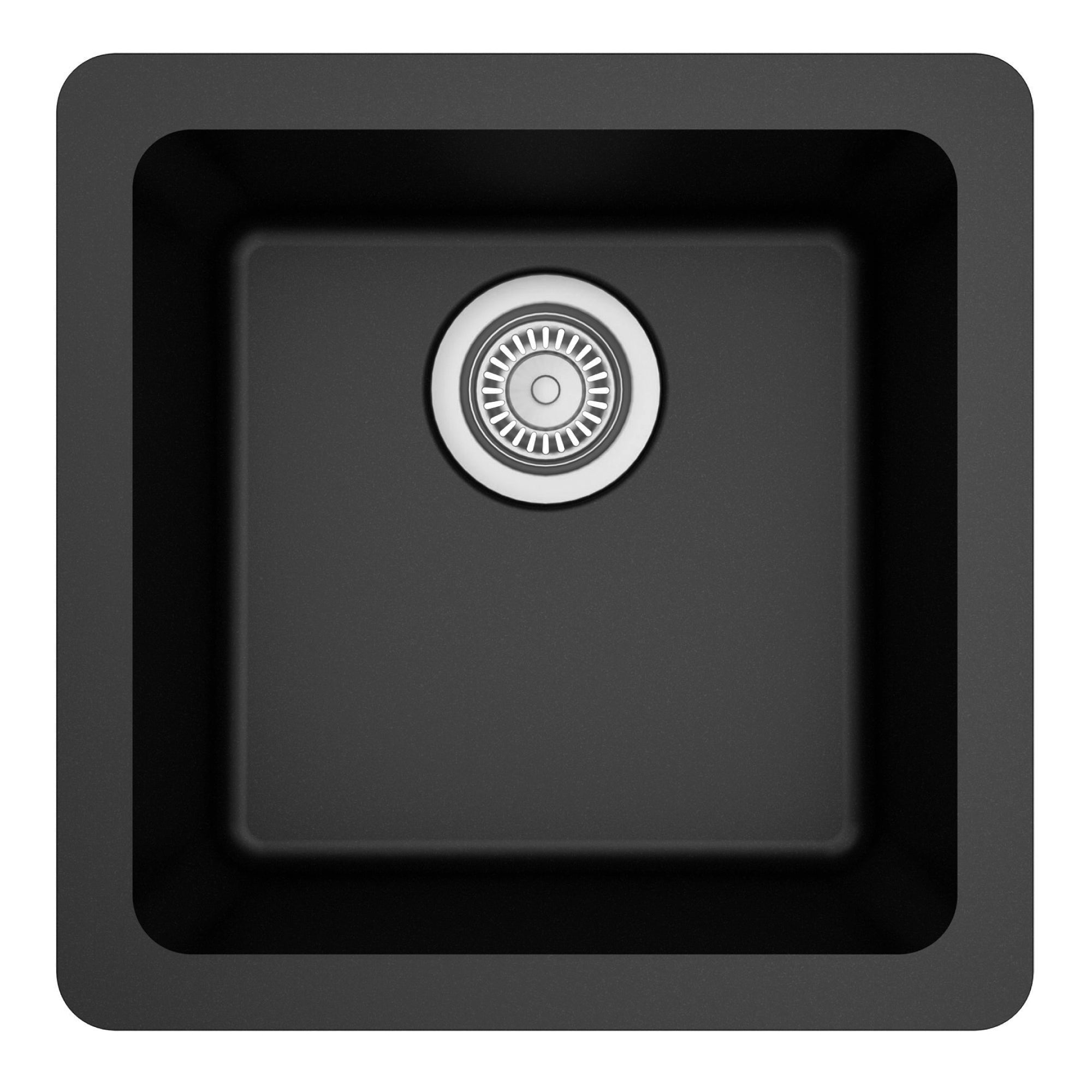 Alternate Image for Karran 17" Undermount Quartz Composite Kitchen Sink, Black, QU-690-BL