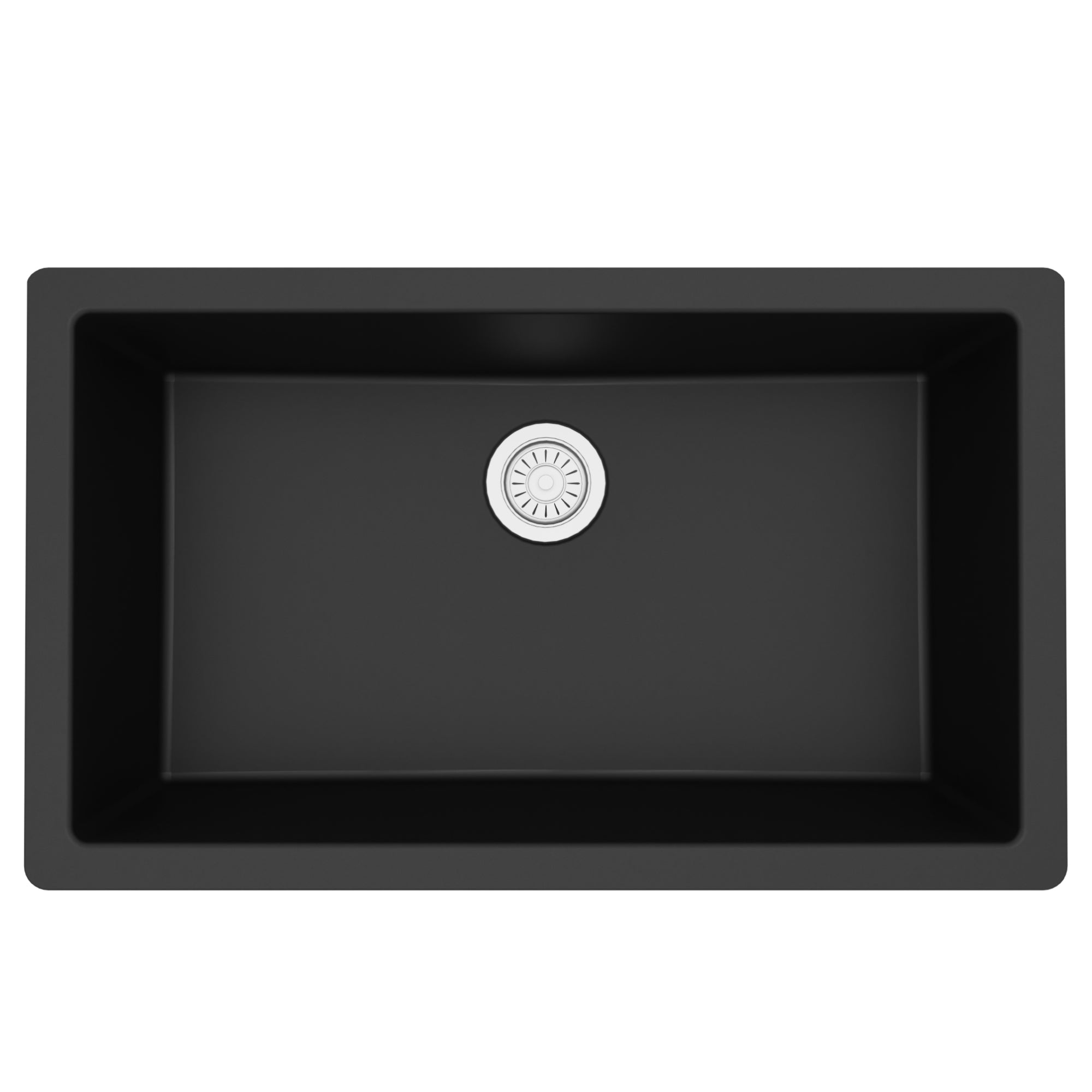 Alternate Image for Karran 32" Undermount Quartz Composite Kitchen Sink, Black, QU-812-BL