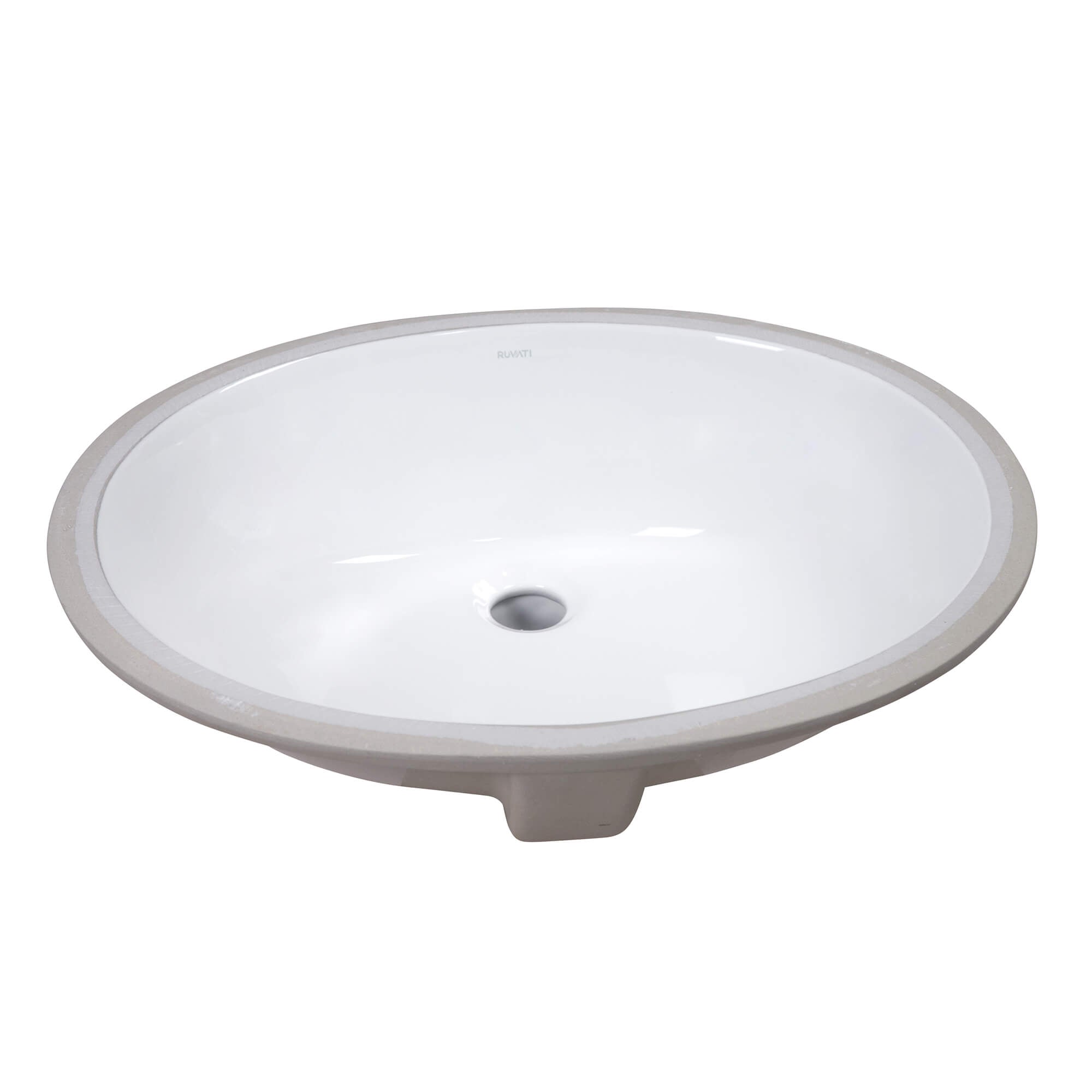 Ruvati Krona 22" Oval Undermount Porcelain Bathroom Sink, White, RVB0621 Product Image