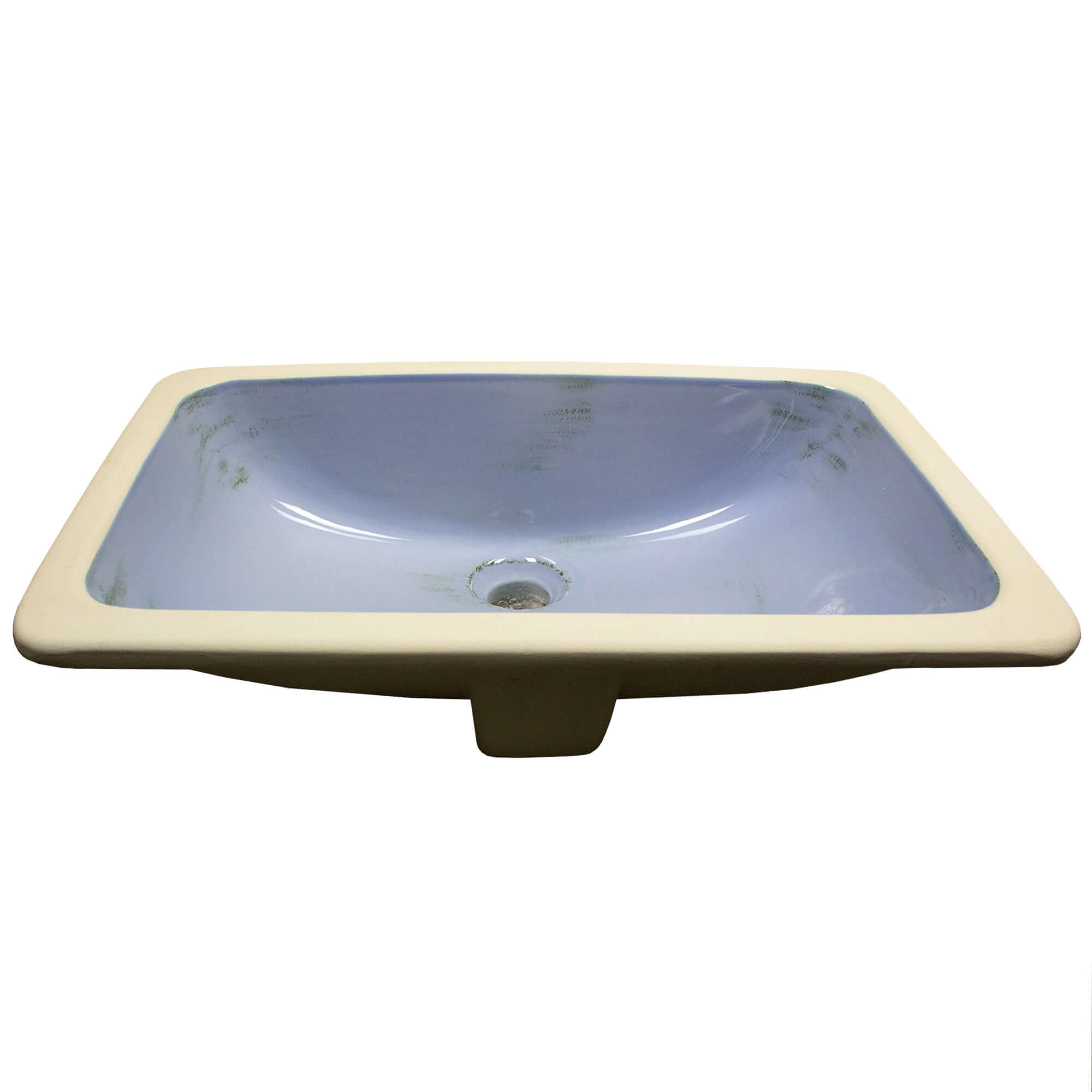 Nantucket sinks regatta rectangle fireclay bathroom sink with accessories light blue/grey distress alternate product image