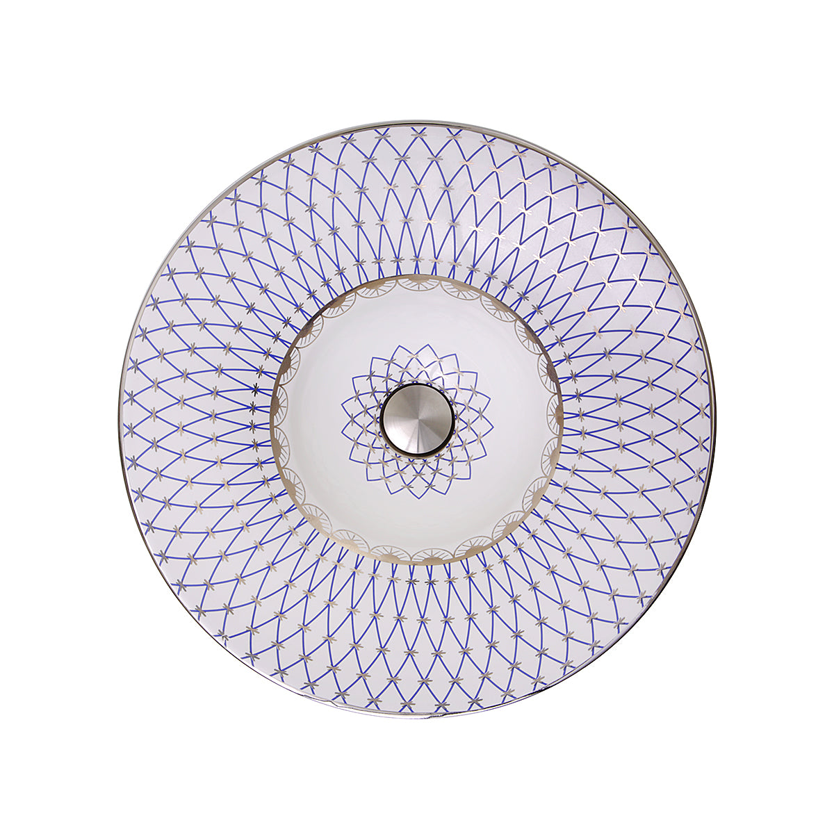 Main Image for Nantucket Sinks Regatta 18" Fireclay Bathroom Vessel Sink, White/Blue, RC77240BS