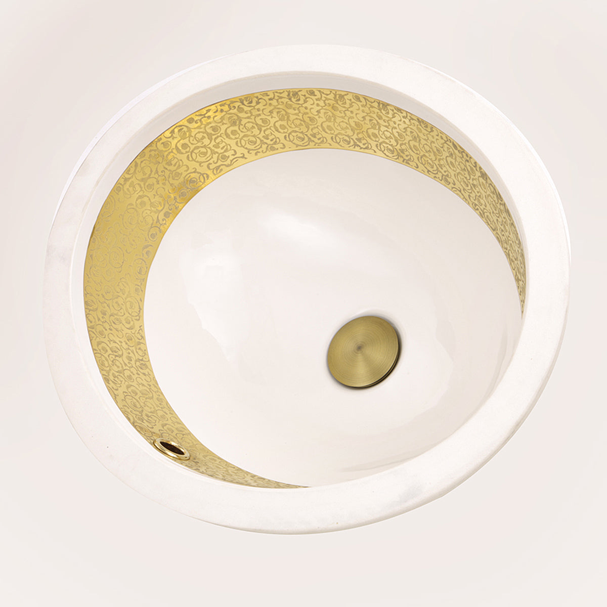 Nantucket Sinks Regatta 19" Fireclay Bathroom Sink, White/Gold, RC78340GRD