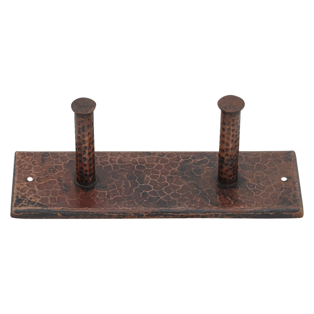 Alternate Image for Premier Copper Products Hammered Copper Double Robe/Towel Hook, 17 Gauge, Oil Rubbed Bronze, RH2