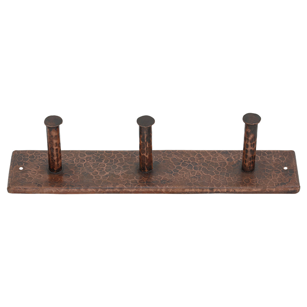 Alternate Image for Premier Copper Products Hammered Copper Triple Robe/Towel Hook, 17 Gauge, Oil Rubbed Bronze, RH3