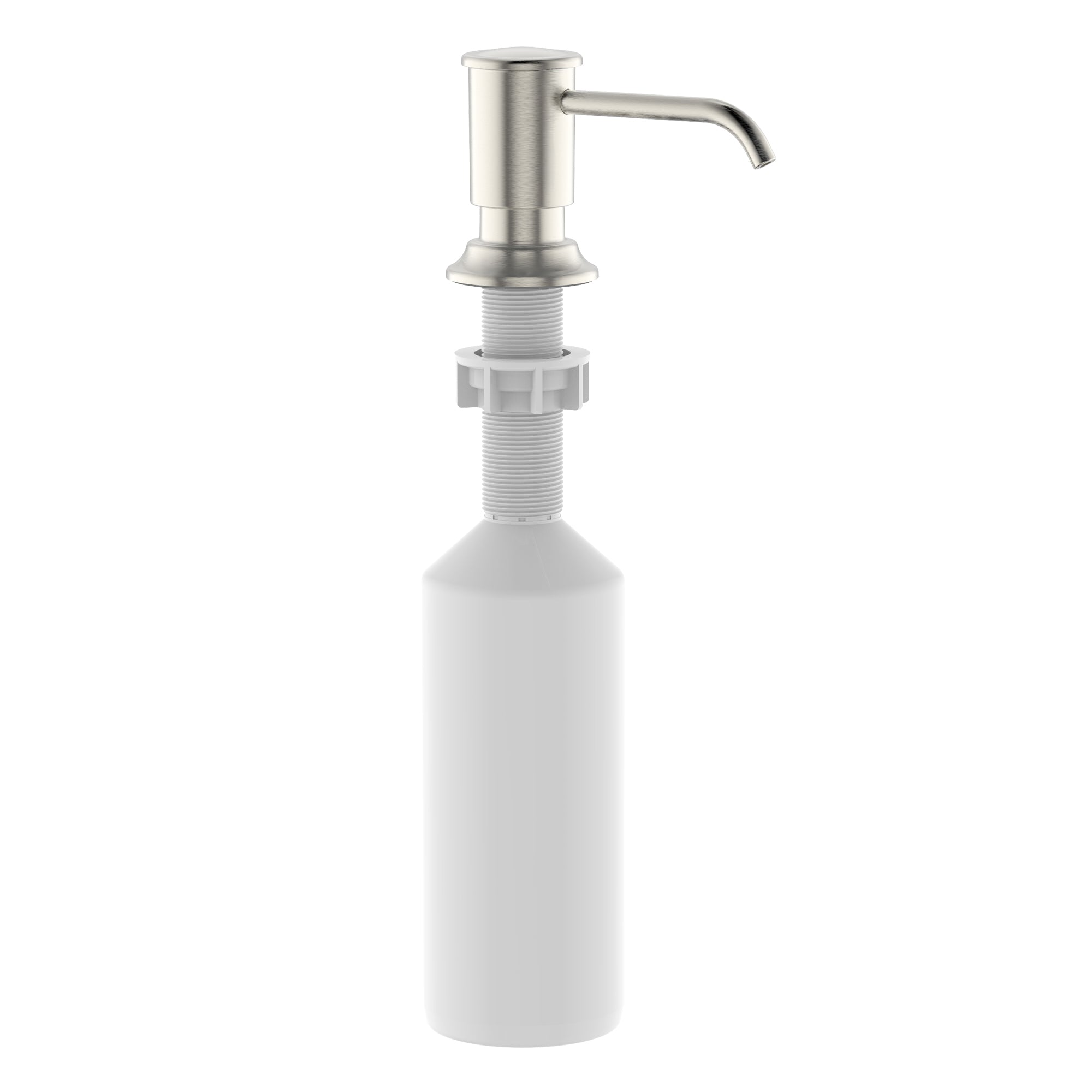 Ruvati Built in Soap Dispenser for Kitchen Sink with Brushed Nickel Countertop Dish Soap Hand Lotion Pump with Refillable Bottle, Plastic, RVA1020BN Product Image