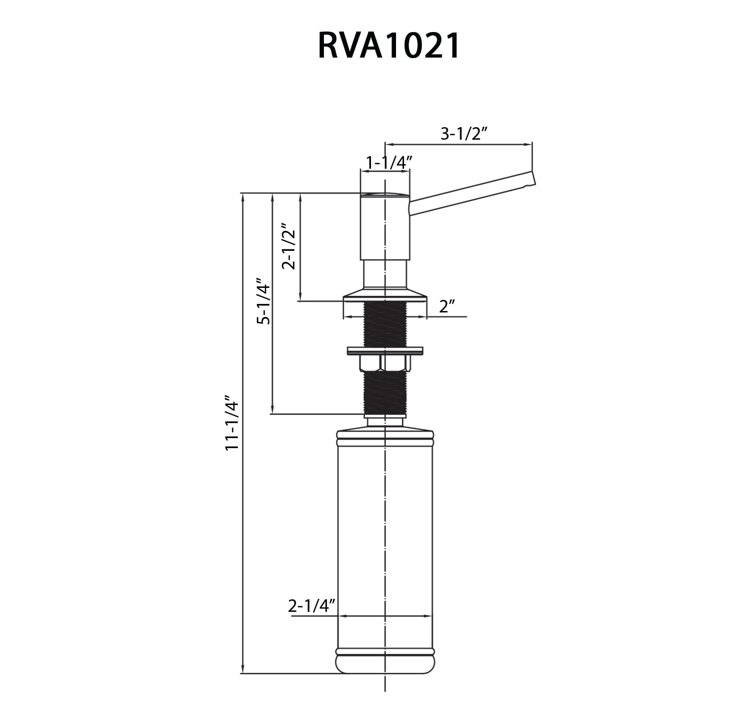 Ruvati Built in All Metal Soap Dispenser for Kitchen Sink with Matte Black Countertop Dish Soap Hand Lotion Pump with Refillable Bottle, Brass / Plastic, RVA1021MB