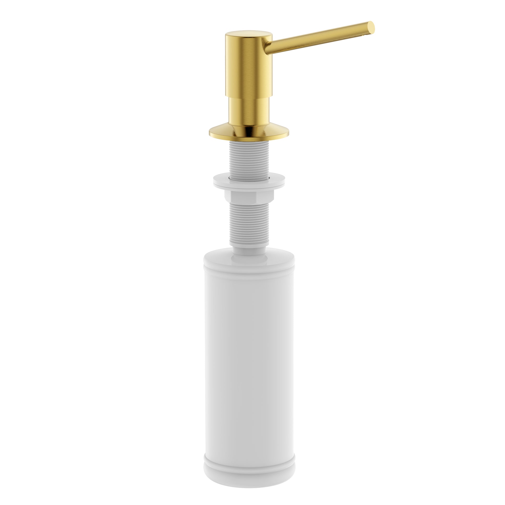 Ruvati Built in All Metal Soap Dispenser for Kitchen Sink with Brushed Gold Countertop Dish Soap Hand Lotion Pump with Refillable Bottle, Brass / Plastic, RVA1021SG Product Image