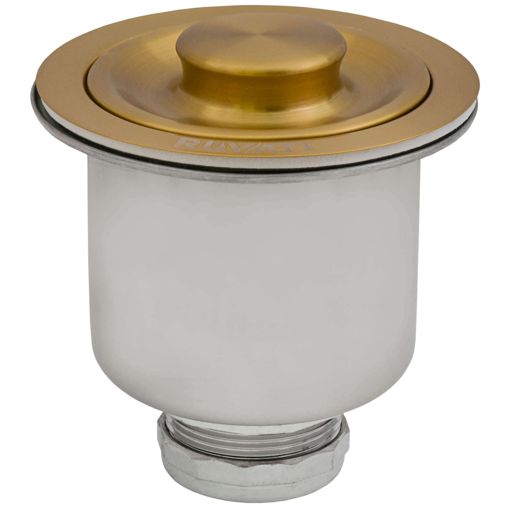 Alternative View of Ruvati 3.5" Deep Basket Strainer Drain, All Metal, Brushed Gold Satin Brass, RVA1027GG