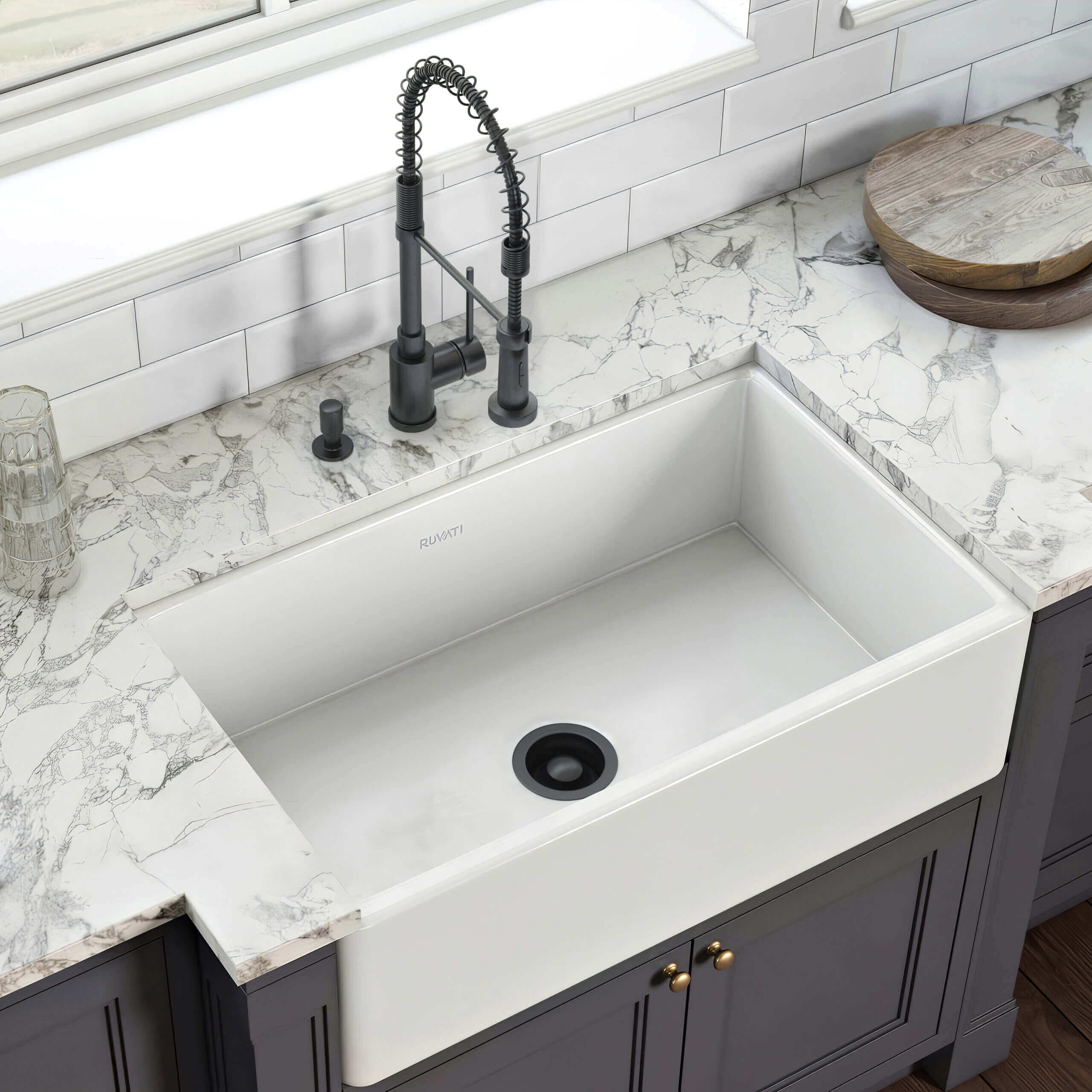 Alternate Image for Ruvati Garbage Disposal Flange Drain for Kitchen Sinks - Gunmetal Black Stainless Steel, RVA1041BL