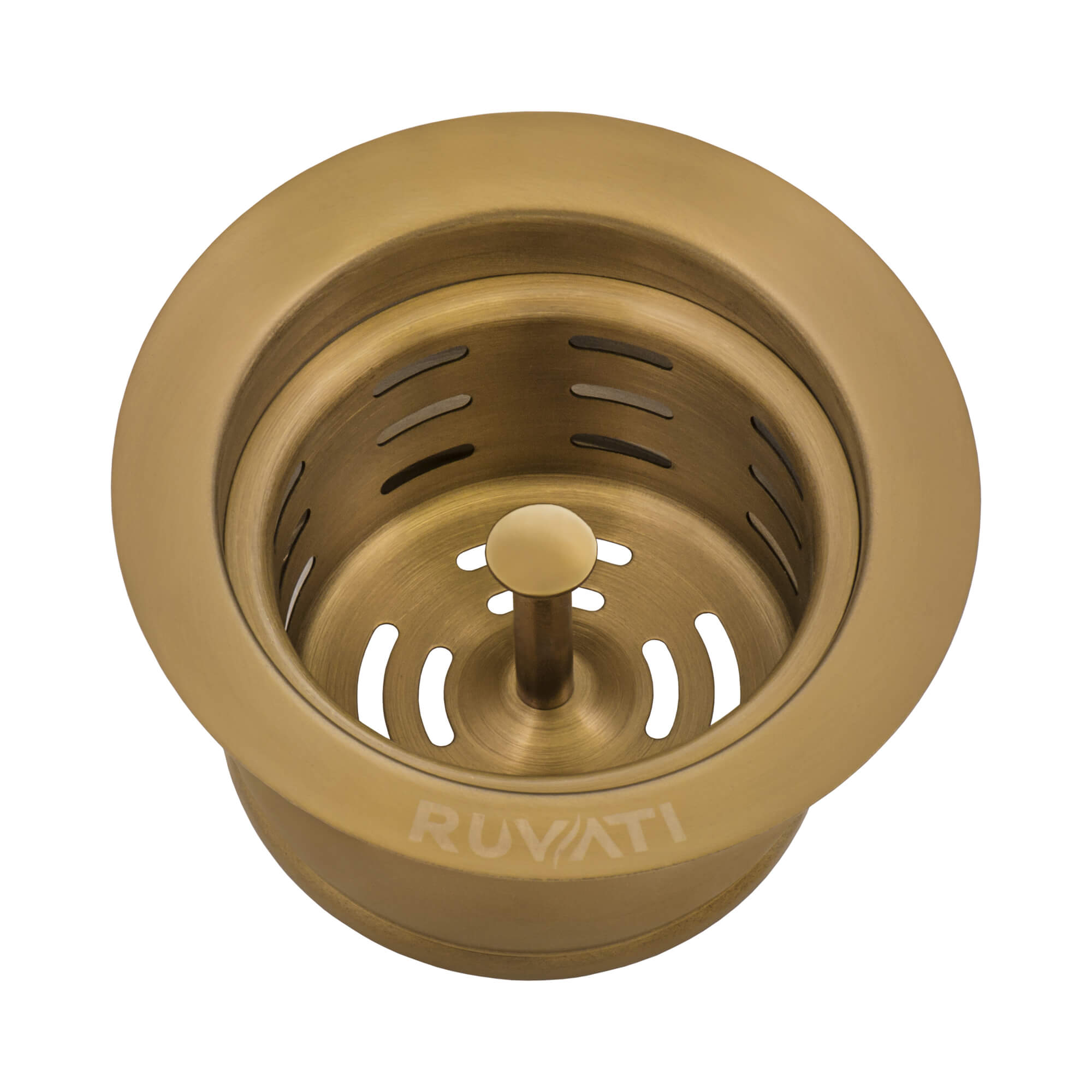 Alternate Image for Ruvati Extended Garbage Disposal Flange Drain with Deep Basket Strainer Drain - Matte Gold Satin Brass, RVA1049GG