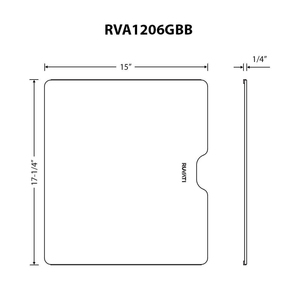 Ruvati LedgeFit 2-Piece Black Glass Cutting Board and Sink Cover Set for Ruvati Workstation Sinks 17 x 15 inch, RVA1206GBB Product Image
