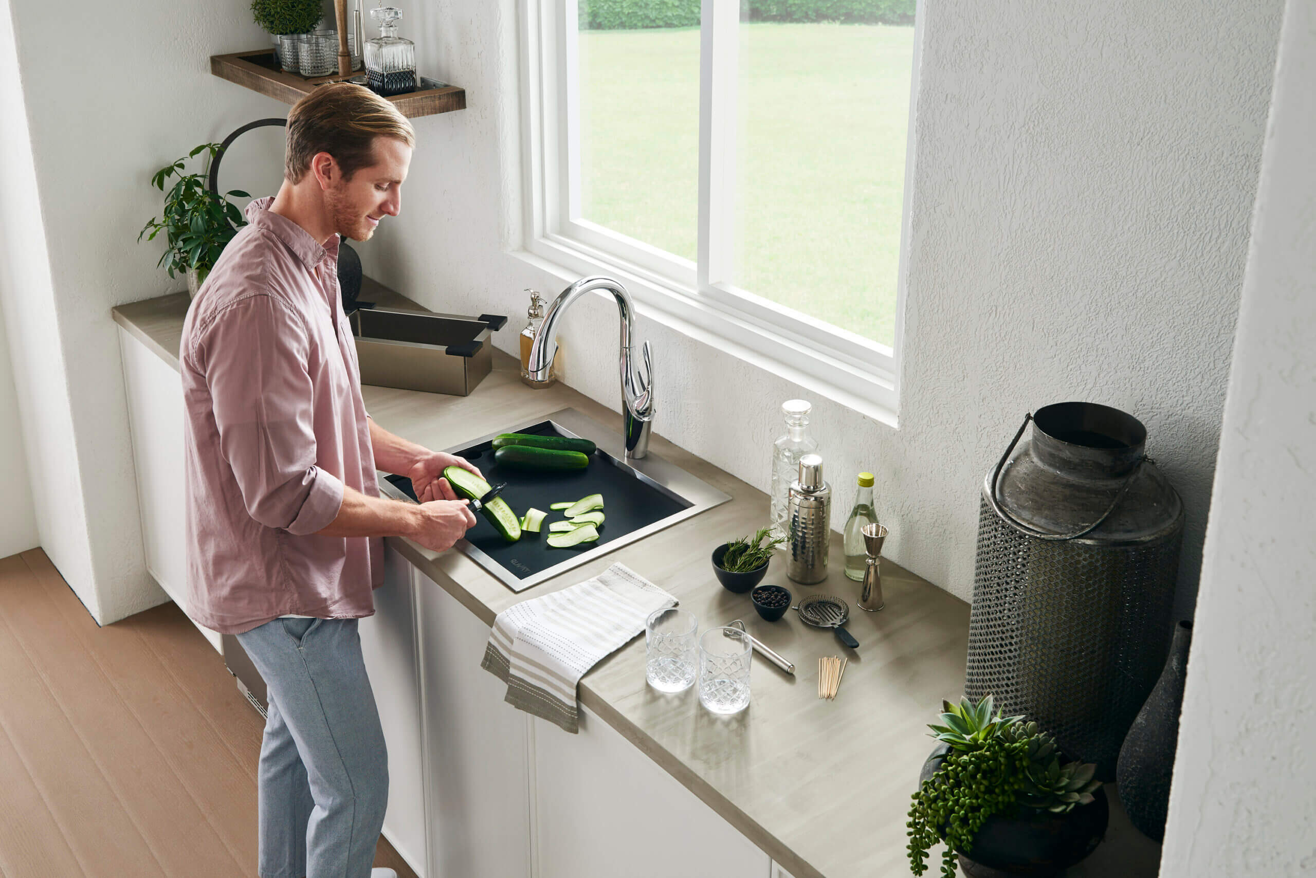 Alternate Image for Ruvati 17 x 11 inch Black Resin Thick Replacement Cutting Board for Ruvati Workstation Sinks, RVA1217BLK