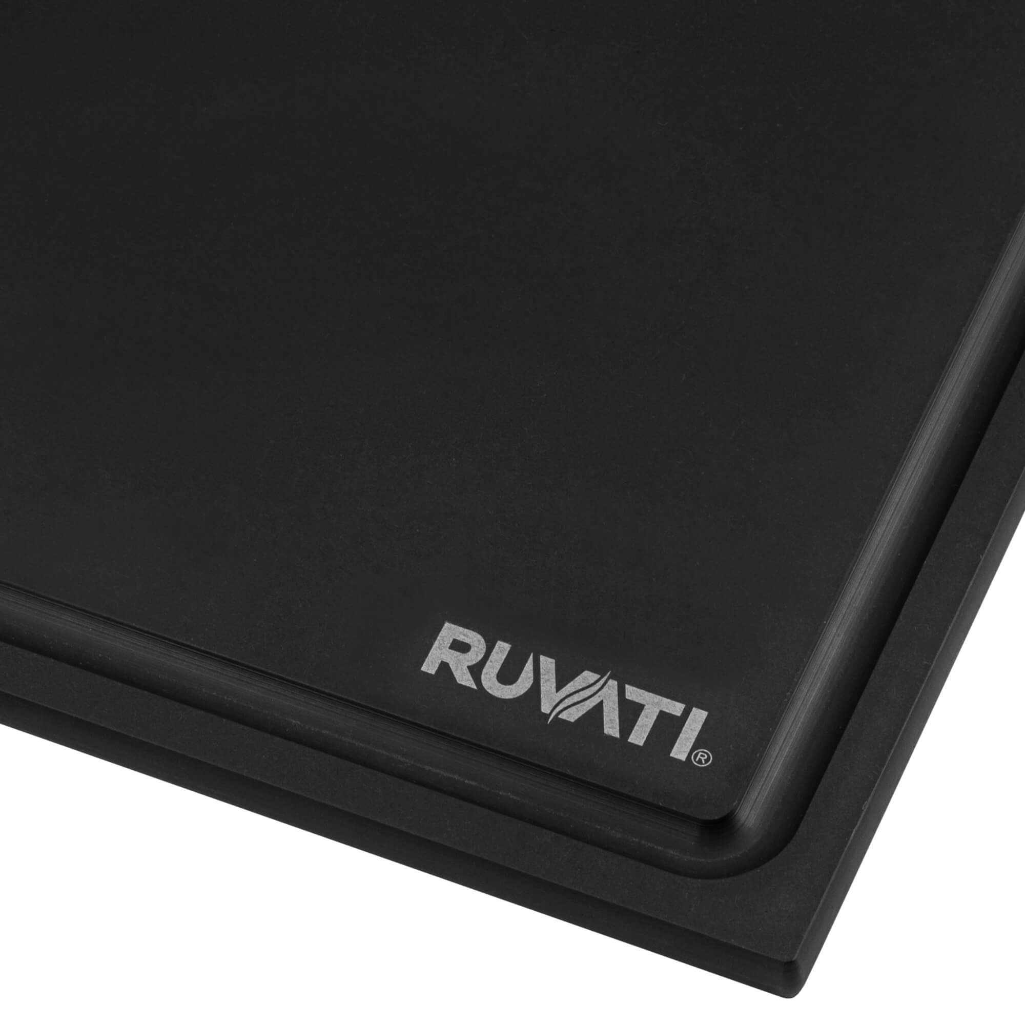 Alternate Image for Ruvati 17 x 11 inch LedgeFit Matte Black Composite Replacement Cutting Board for Ruvati Workstation Sinks, Solid Composite, RVA1217BWC
