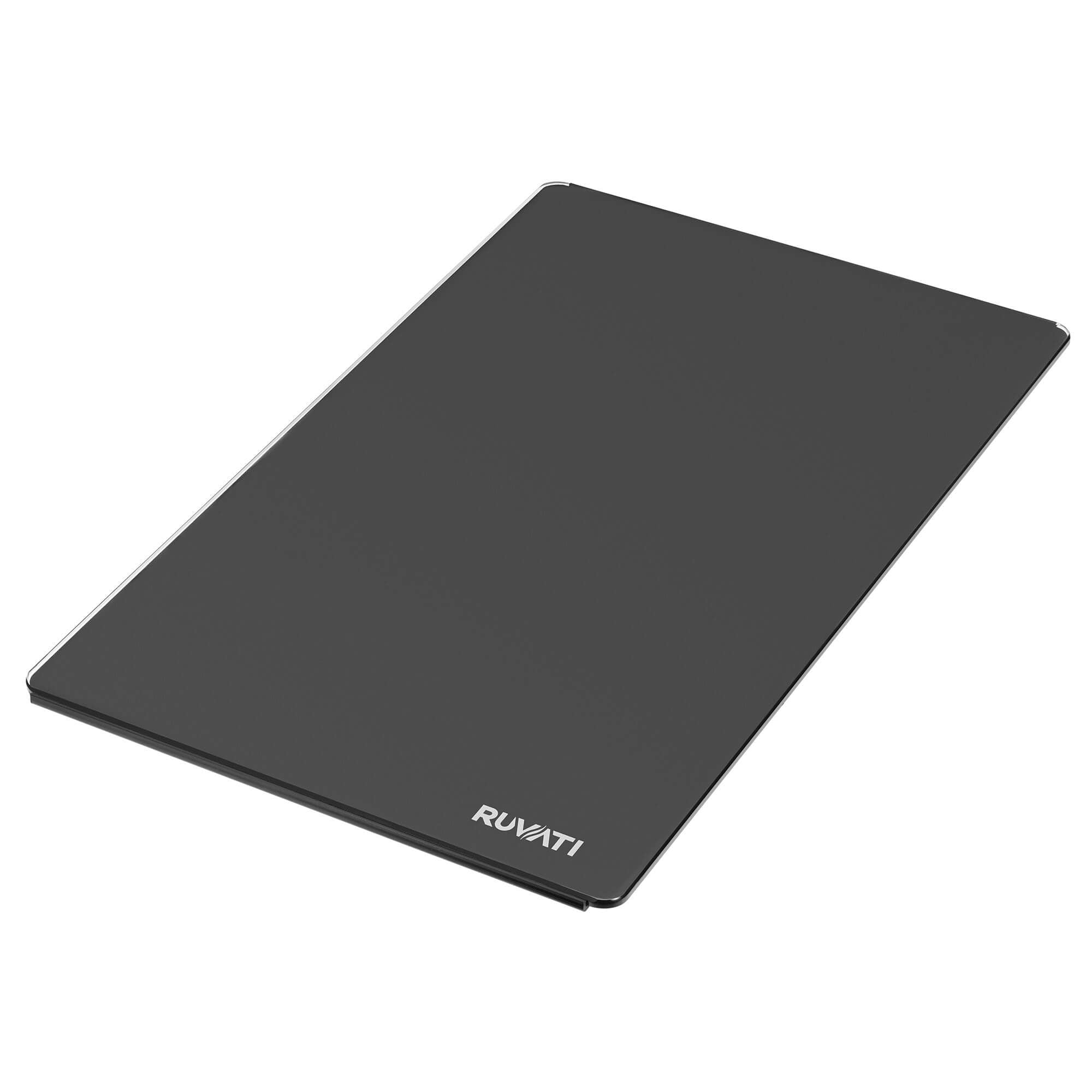 Ruvati LedgeFit Black Glass Cutting Board for Ruvati Workstation Sinks 17 x 11 inch, RVA1217GBB