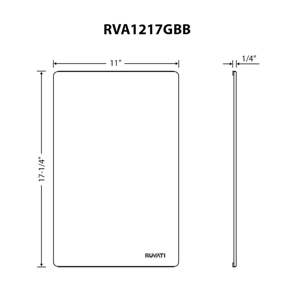 Ruvati LedgeFit Black Glass Cutting Board for Ruvati Workstation Sinks 17 x 11 inch, RVA1217GBB Product Image
