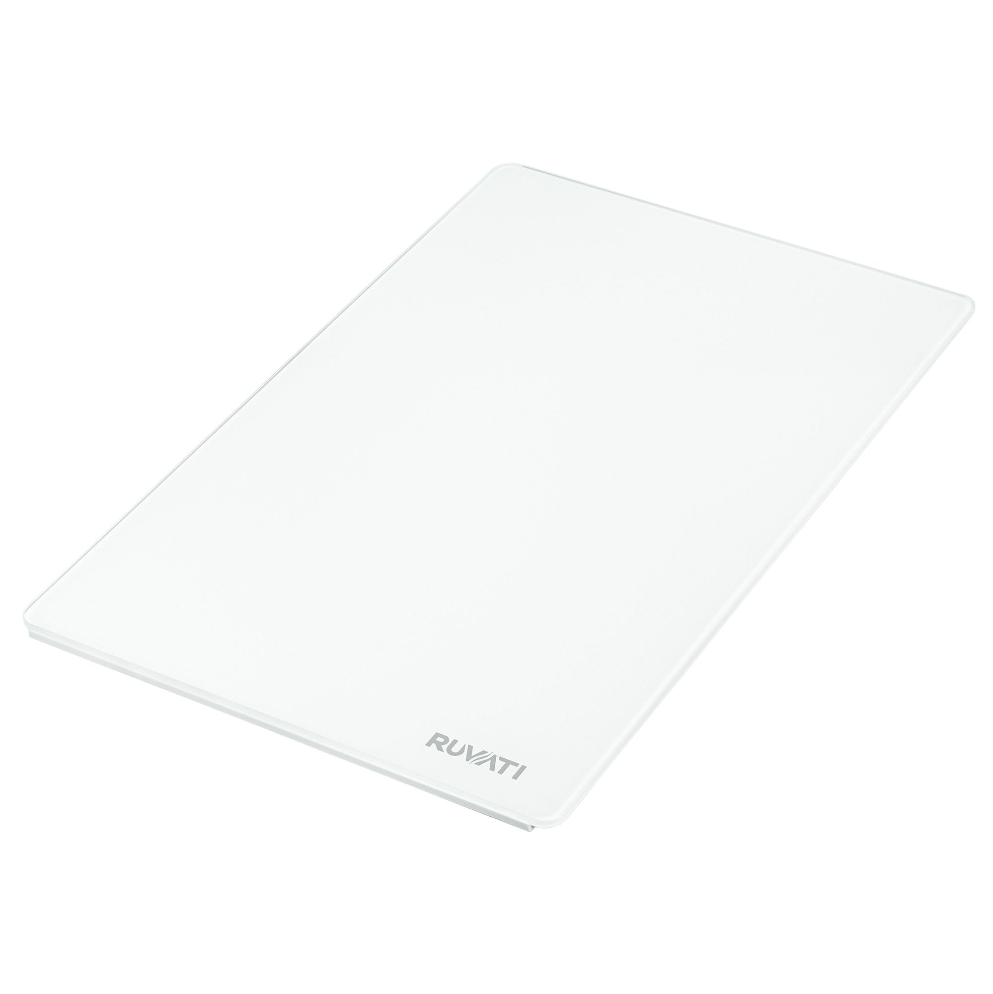 Ruvati LedgeFit White Tempered Glass Cutting Board for Ruvati Workstation Sinks 17 x 11 inch, White glass, RVA1217GLW
