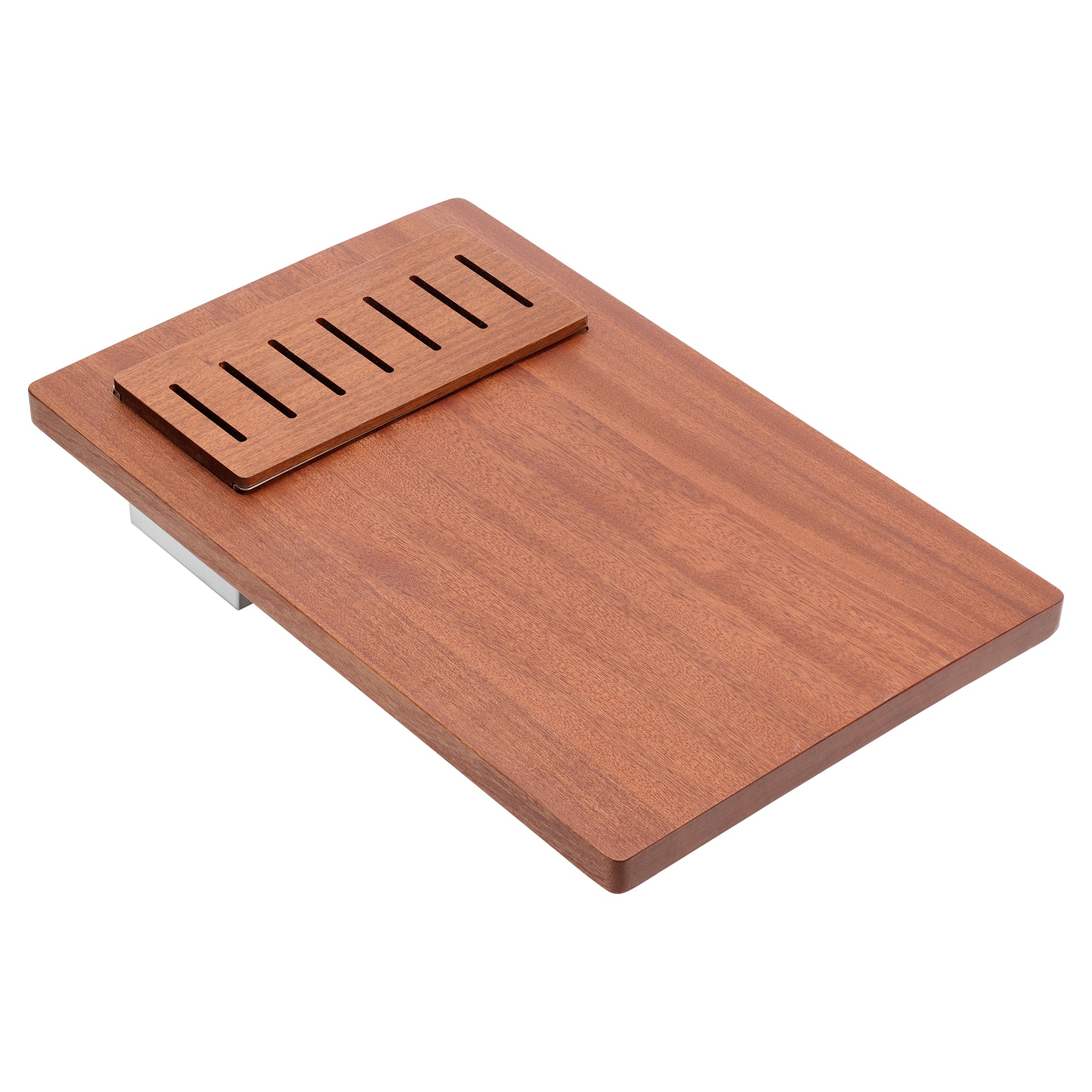 Ruvati LedgeFit Cutting Board with Colander Insert Workstation Sink Accessory, Stainless Steel / Wood, RVA1220 Product Image