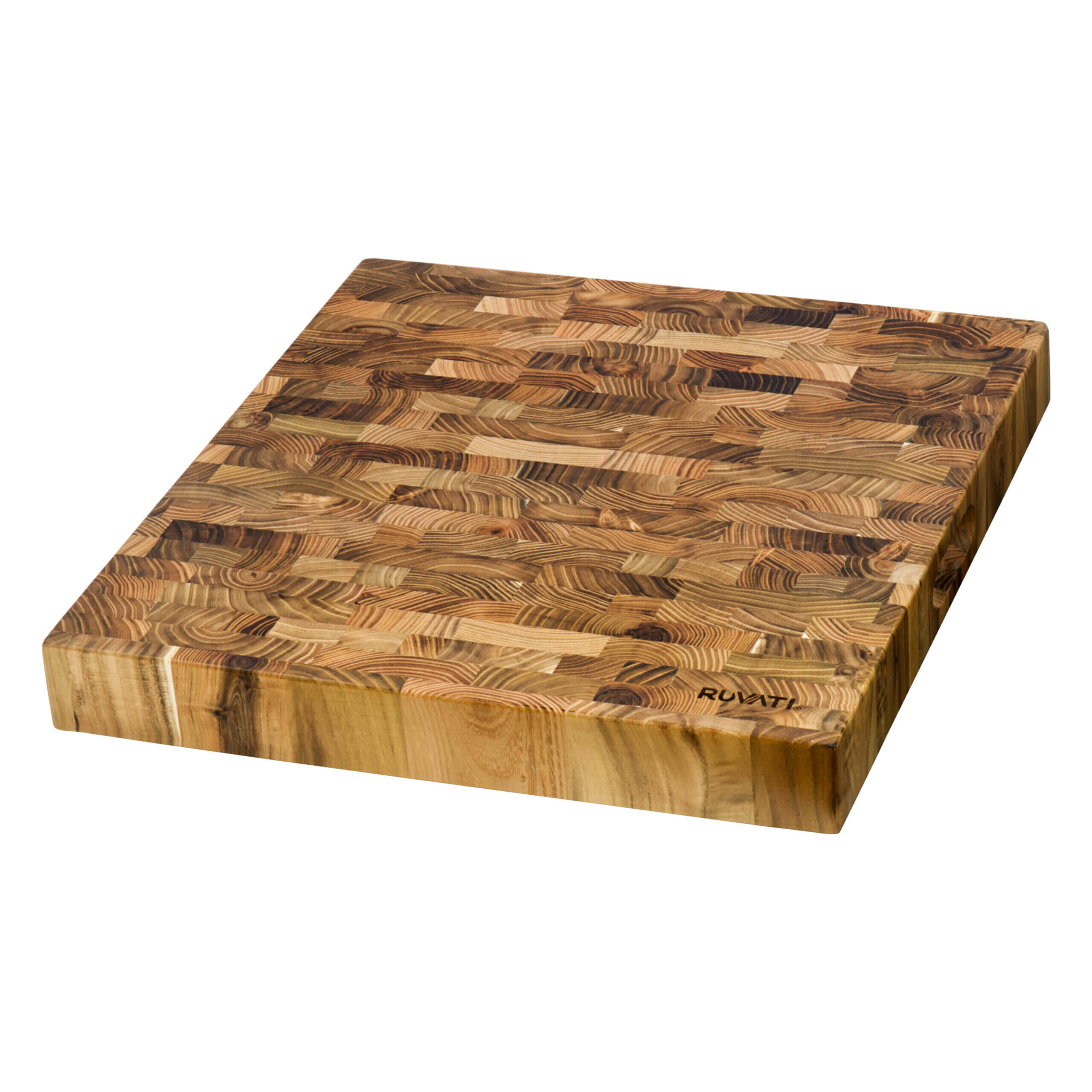 Alternate Image for Ruvati 17 x 16 x 2 inch thick End-Grain Teak Butcher Block Solid Wood Large Workstation Cutting Board, RVA2445TKE