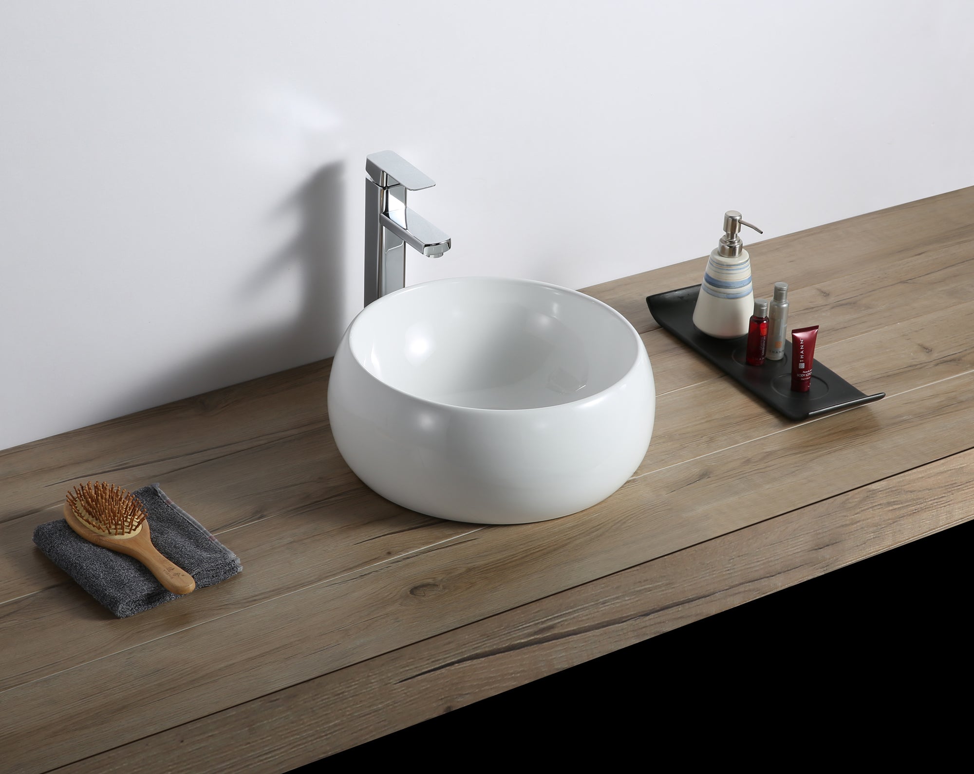 Alternative View of Ruvati Vista 12" Round Vessel Porcelain Above Counter Bathroom Sink, White, RVB0312