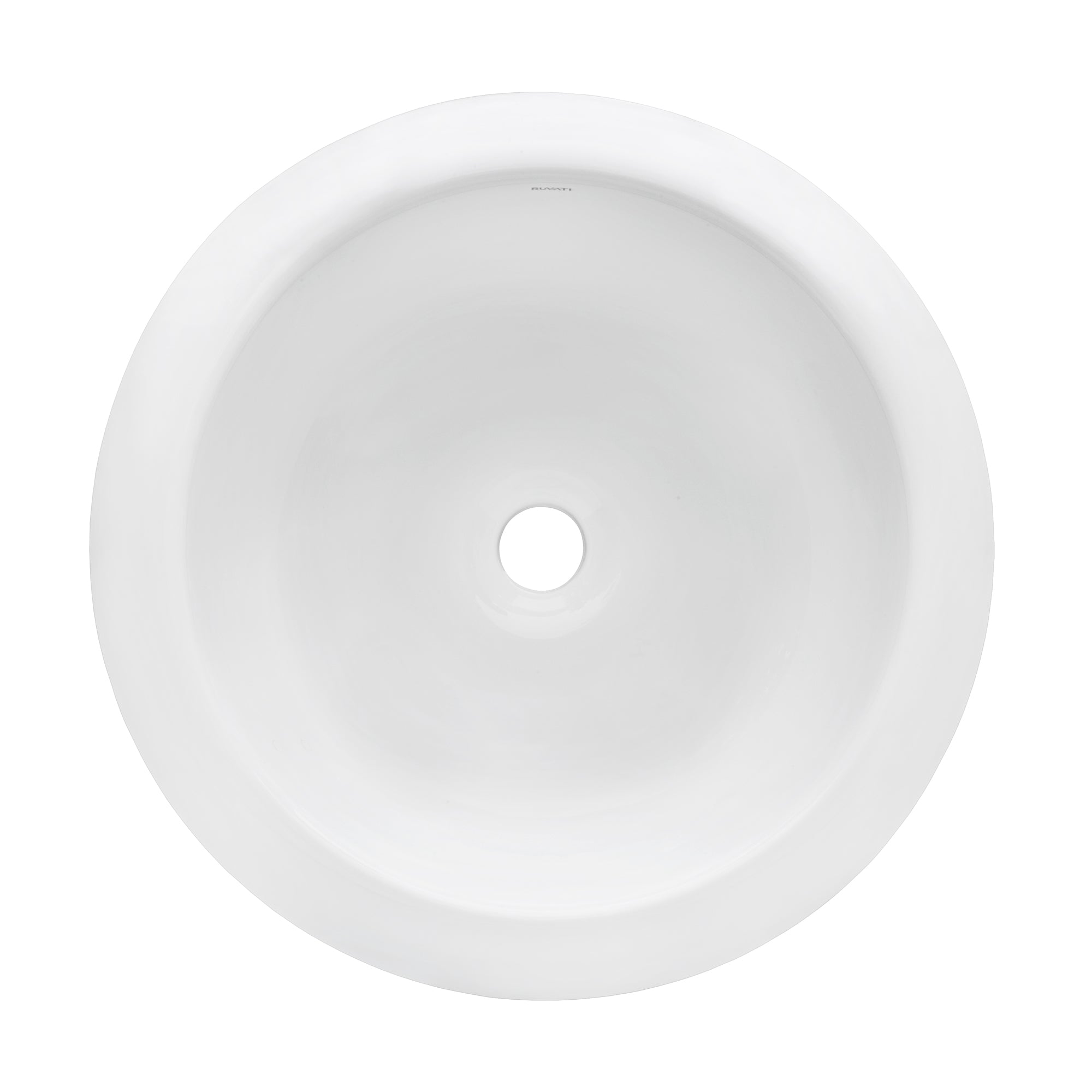 Alternate Image for Ruvati Vista 18" Round Vessel Porcelain Above Vanity Counter Bathroom Sink, White, RVB0318