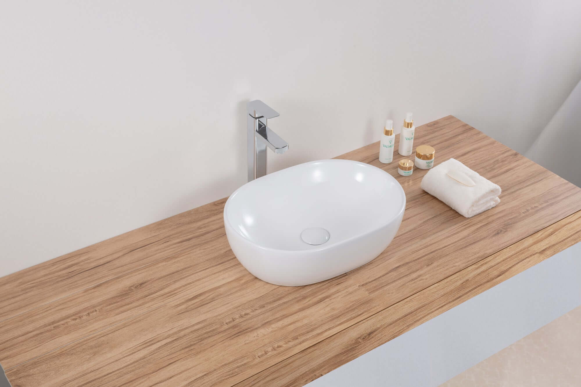Alternate Image for Ruvati Vista 19" Oval Vessel Porcelain Above Counter Bathroom Sink, White, RVB0419