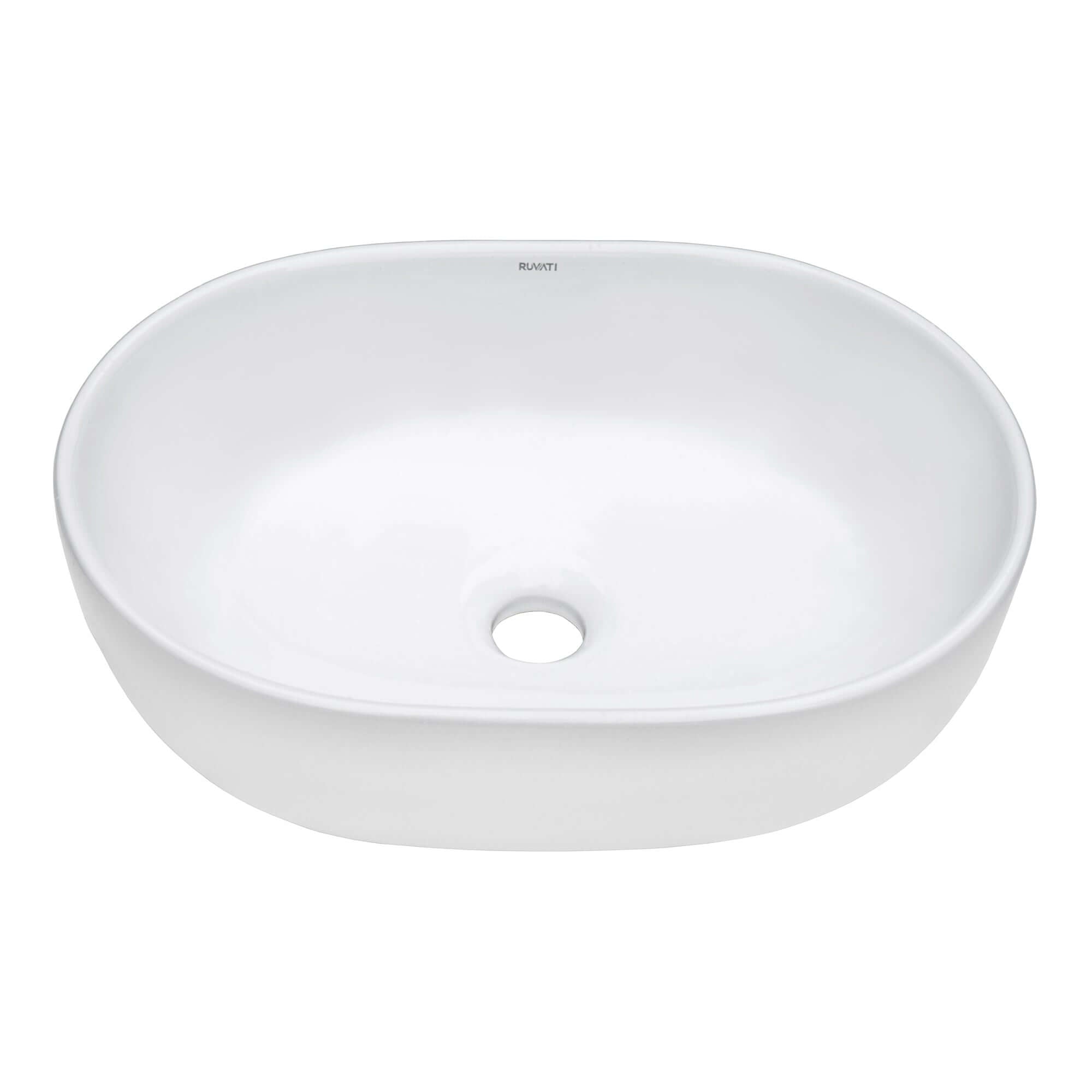 Alternate Image for Ruvati Vista 19" Oval Vessel Porcelain Above Counter Bathroom Sink, White, RVB0419