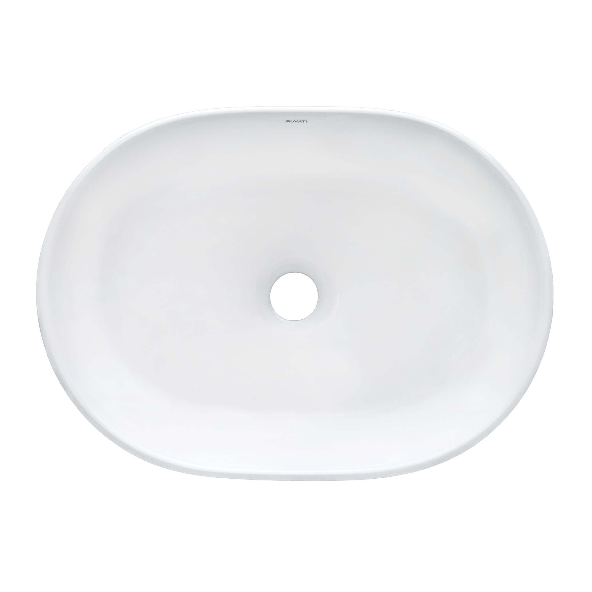 Alternate Image for Ruvati Vista 19" Oval Vessel Porcelain Above Counter Bathroom Sink, White, RVB0419