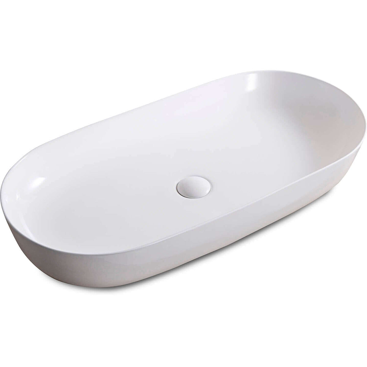 Alternate Image for Ruvati Vista 32" Oval Vessel Porcelain Above Counter Bathroom Sink, White, RVB0432