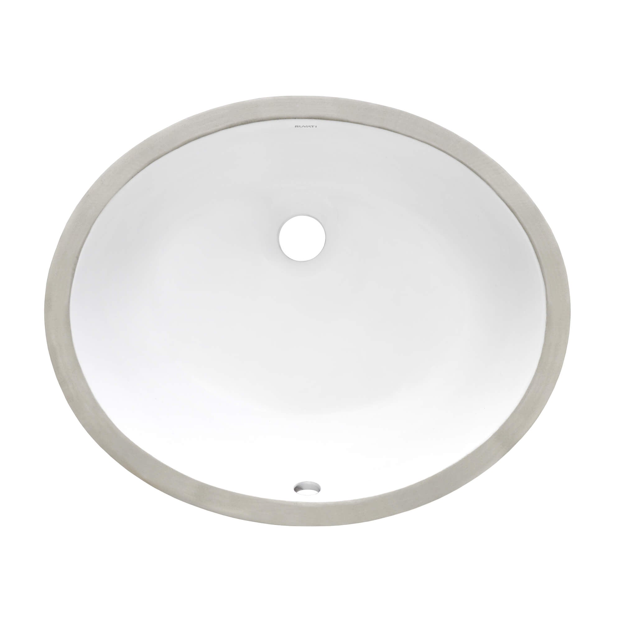 Alternate Image for Ruvati Krona 17" Oval Undermount Porcelain Bathroom Vanity Sink with Overflow, White, RVB0616